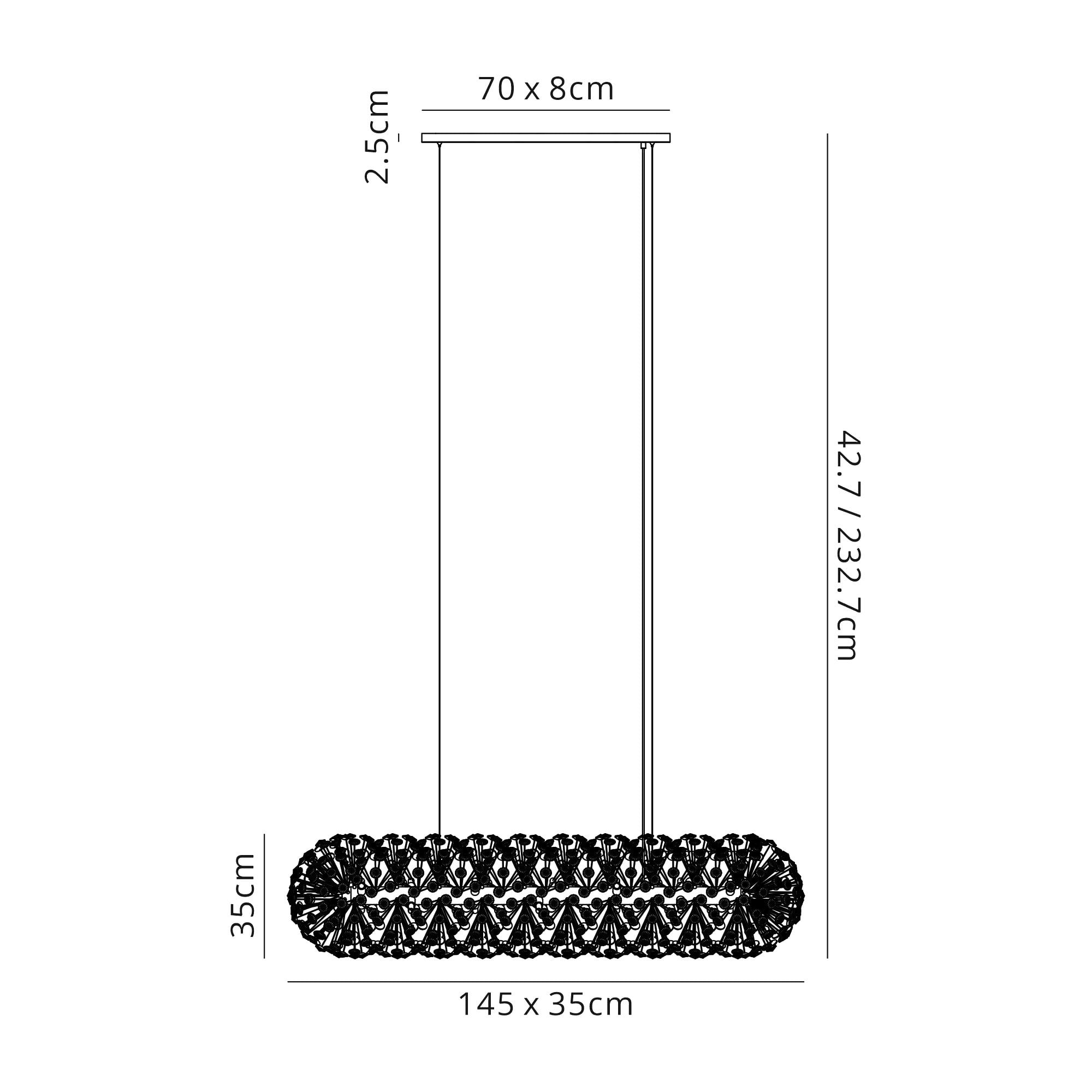 Fabula Grosvenor 14 Light Oblong Linear Pendant - Polished Chrome & Crystal (44 Extra Sets of Crystal)
