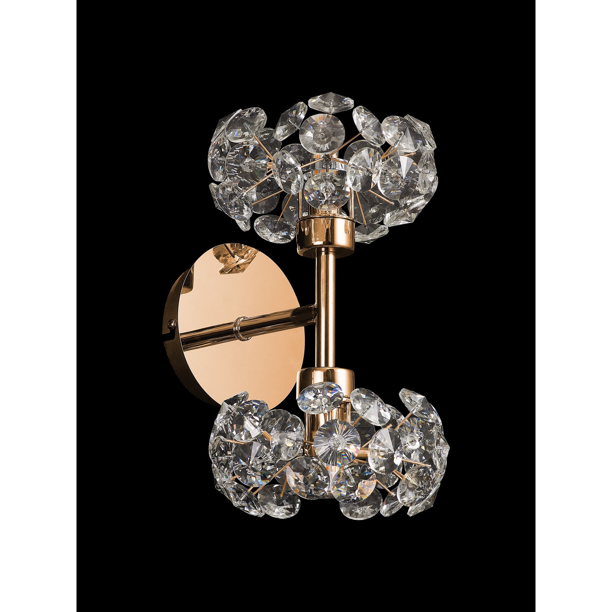 Fabula Grosvenor 2 Light Up/Down Wall Lamp - French Gold & Crystal Glass
