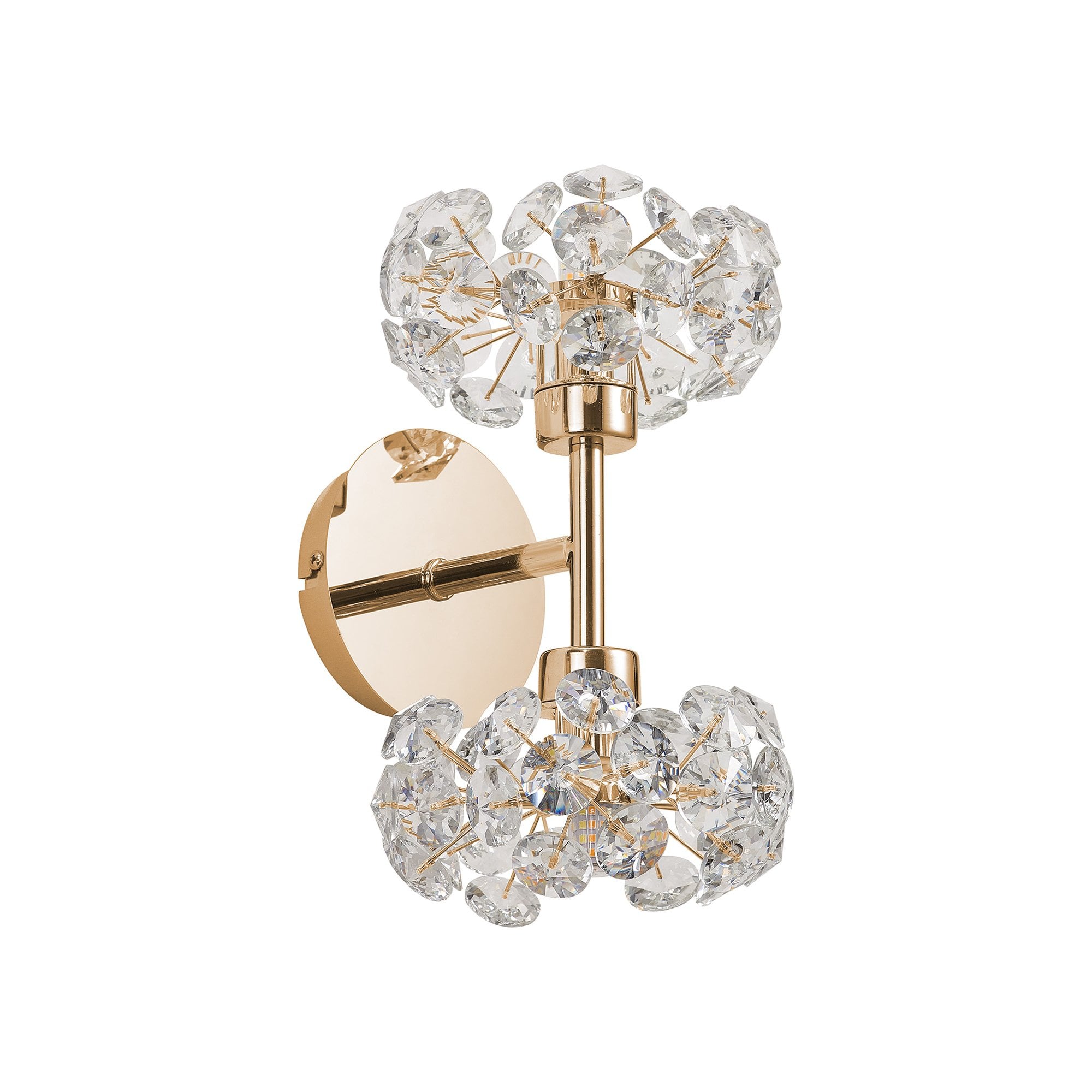 Fabula Grosvenor 2 Light Up/Down Wall Lamp - French Gold & Crystal Glass