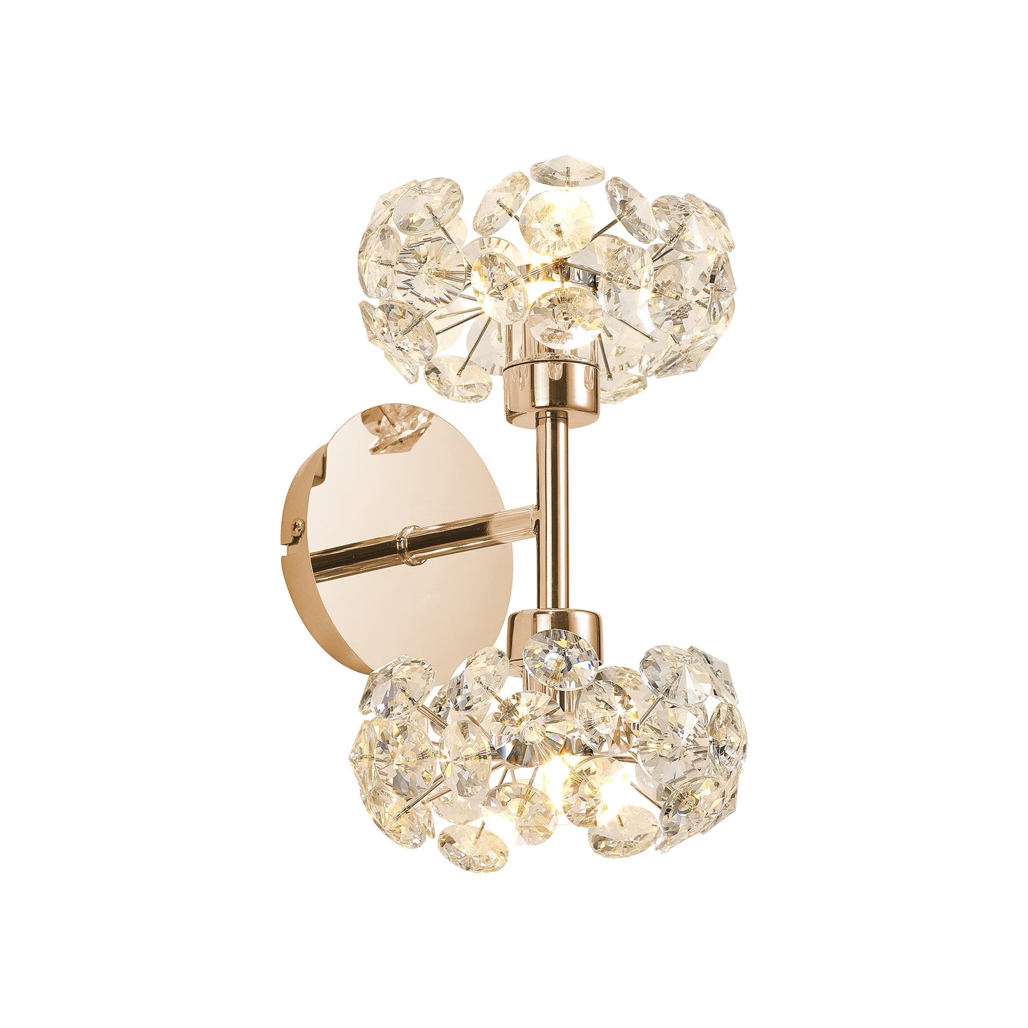 Fabula Grosvenor 2 Light Up/Down Wall Lamp - French Gold & Crystal Glass