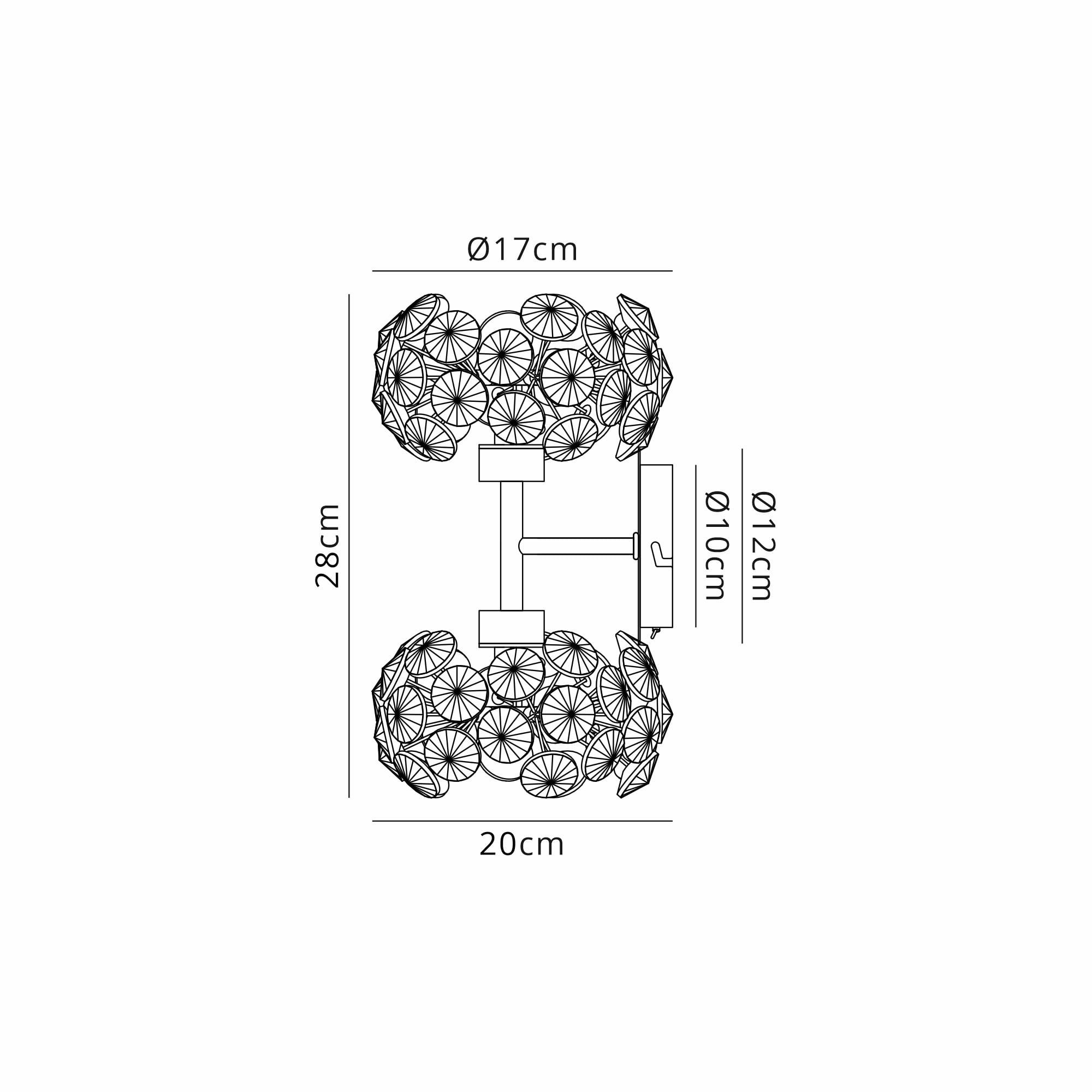 Fabula Grosvenor 2 Light Up/Down Wall Lamp - French Gold & Crystal Glass