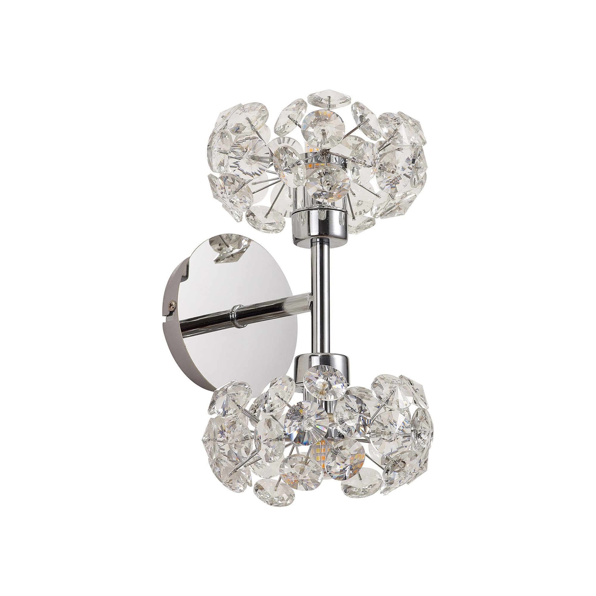 Fabula Grosvenor 2 Light Up/Down Wall Lamp - Polished Chrome & Crystal Glass
