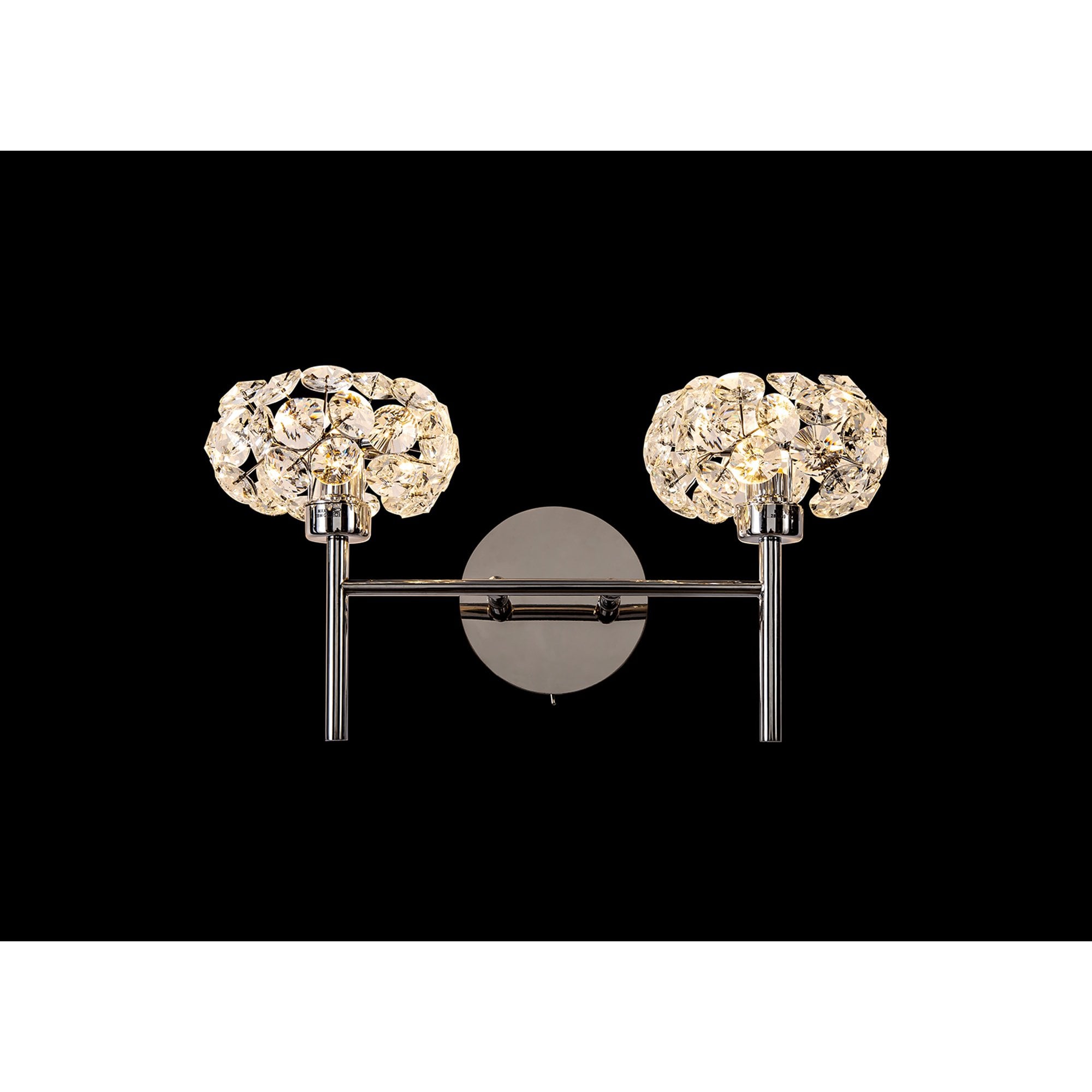 Fabula Grosvenor 2 Light Wall Lamp - Polished Chrome & Crystal Glass