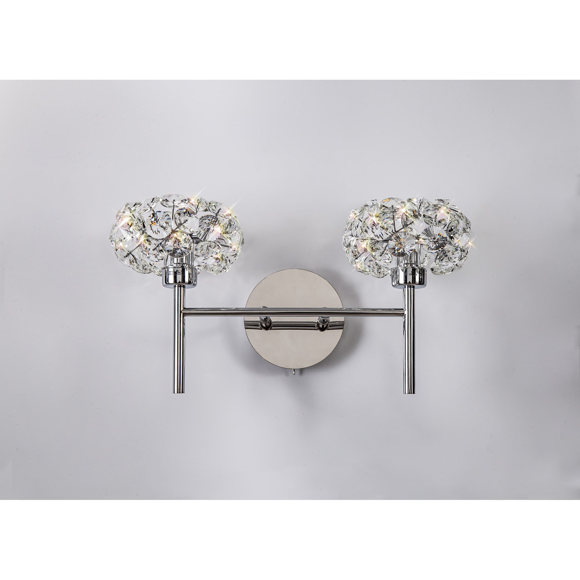 Fabula Grosvenor 2 Light Wall Lamp - Polished Chrome & Crystal Glass