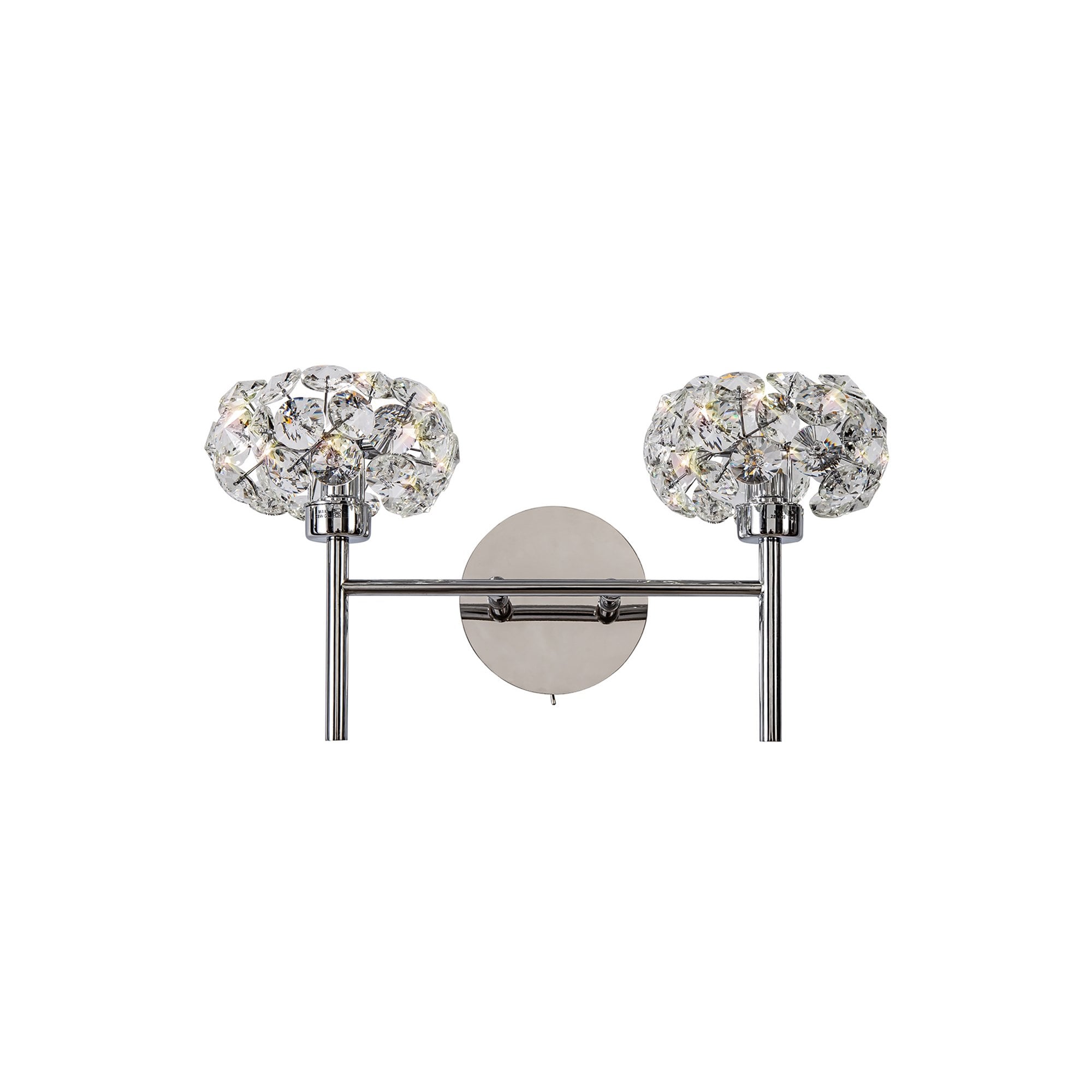 Fabula Grosvenor 2 Light Wall Lamp - Polished Chrome & Crystal Glass
