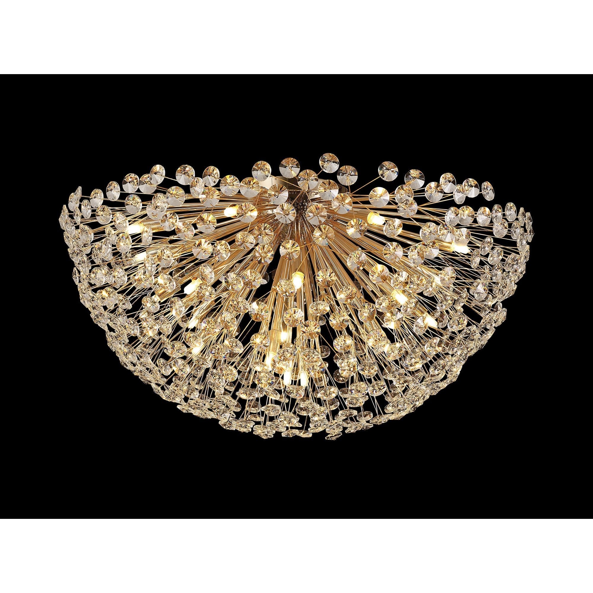 Fabula Grosvenor 21 Light Flush Light - French Gold & Crystal