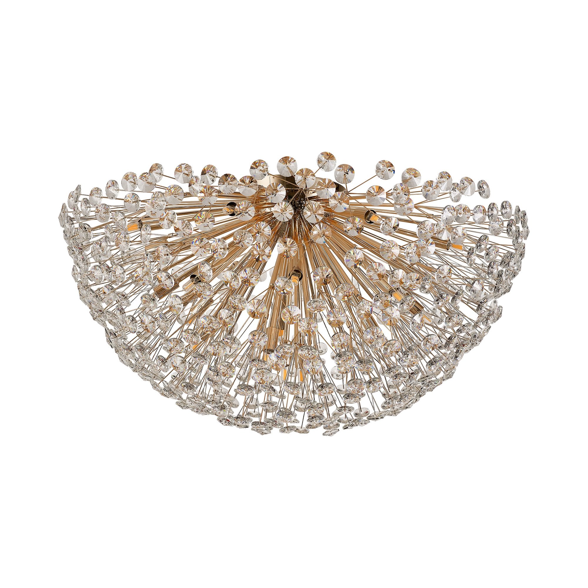 Fabula Grosvenor 21 Light Flush Light - French Gold & Crystal