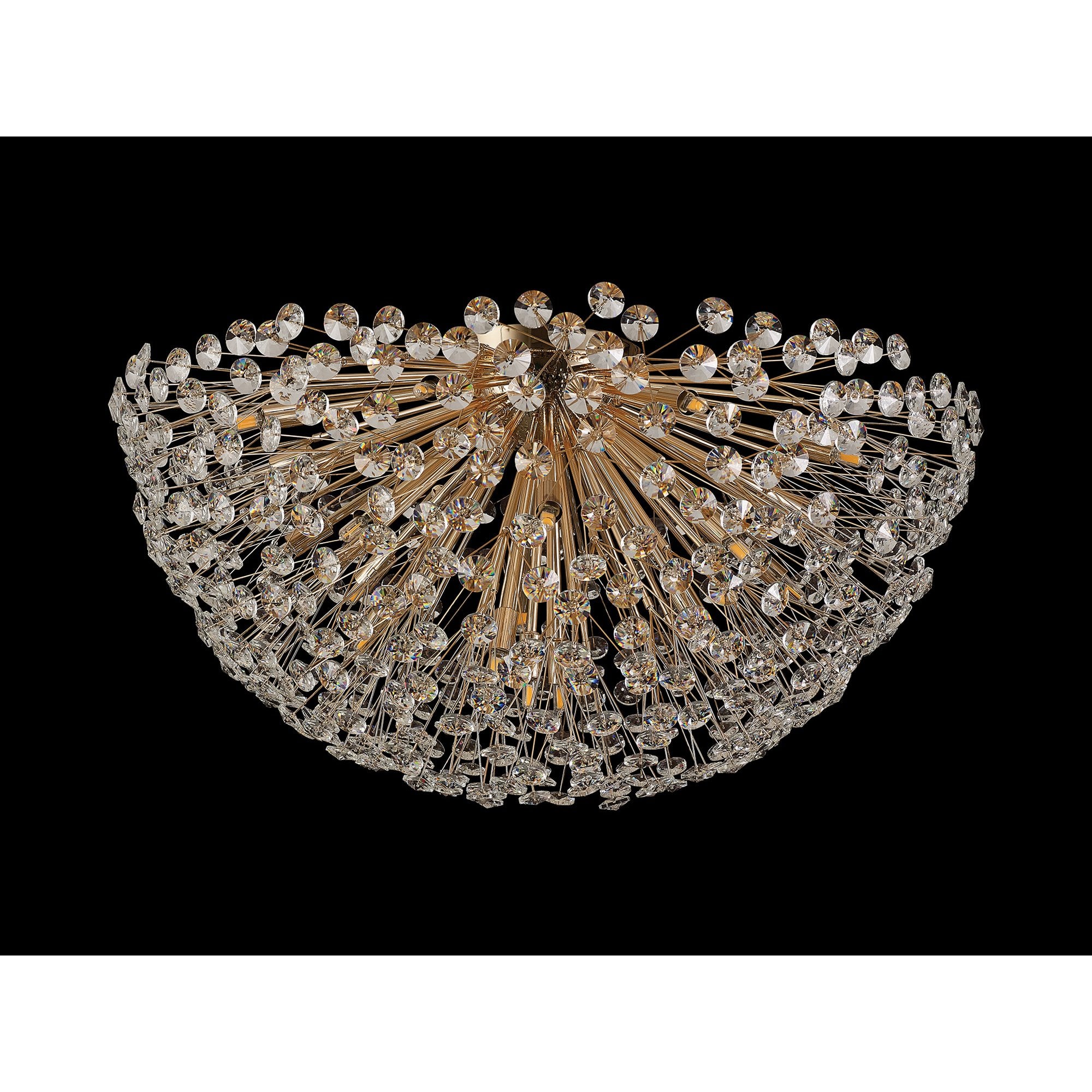 Fabula Grosvenor 21 Light Flush Light - French Gold & Crystal