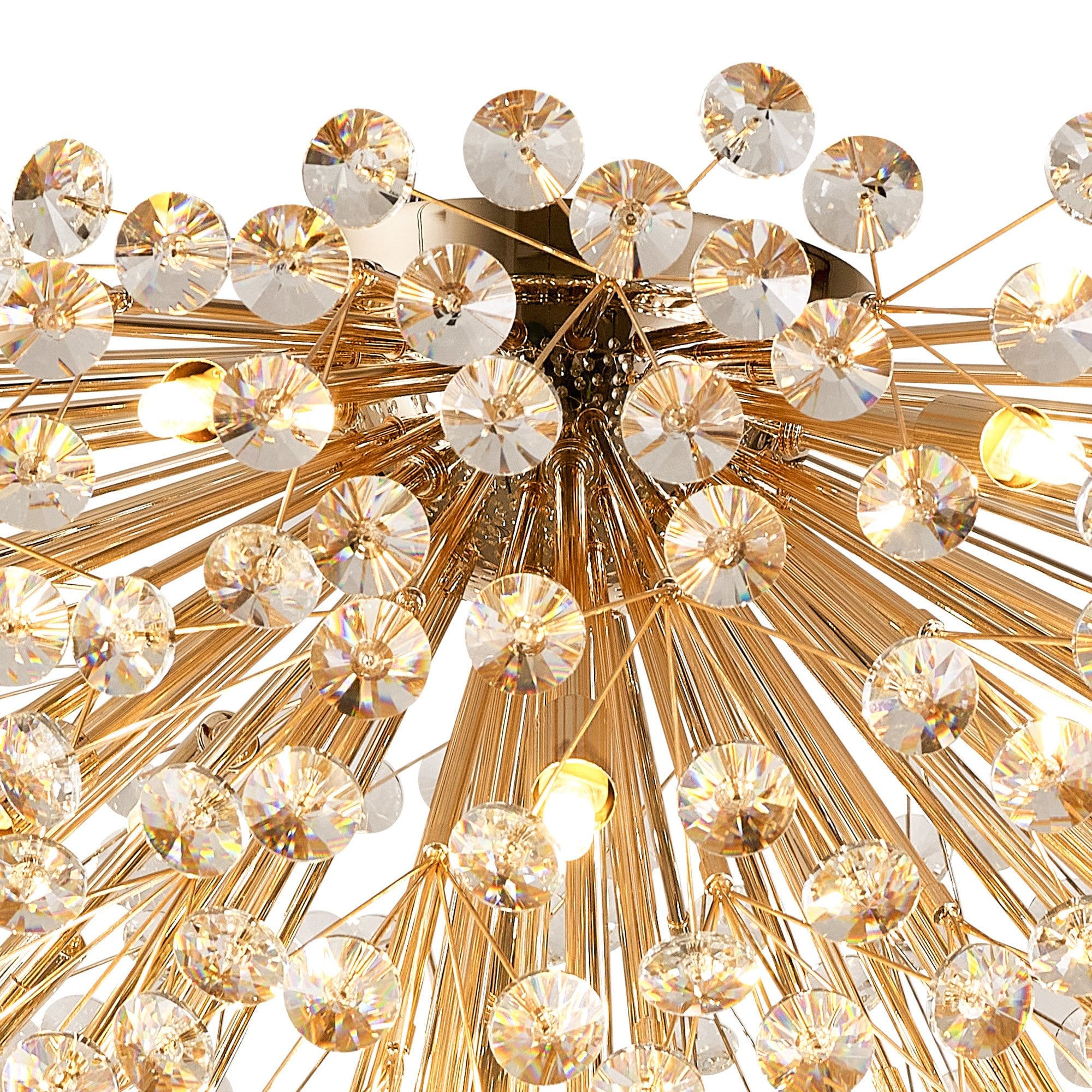 Fabula Grosvenor 21 Light Flush Light - French Gold & Crystal