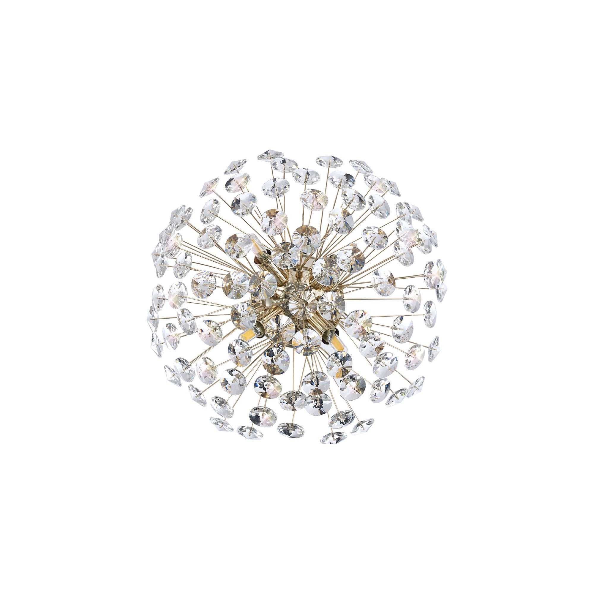 Fabula Grosvenor 4 Light Flush Light - French Gold & Crystal