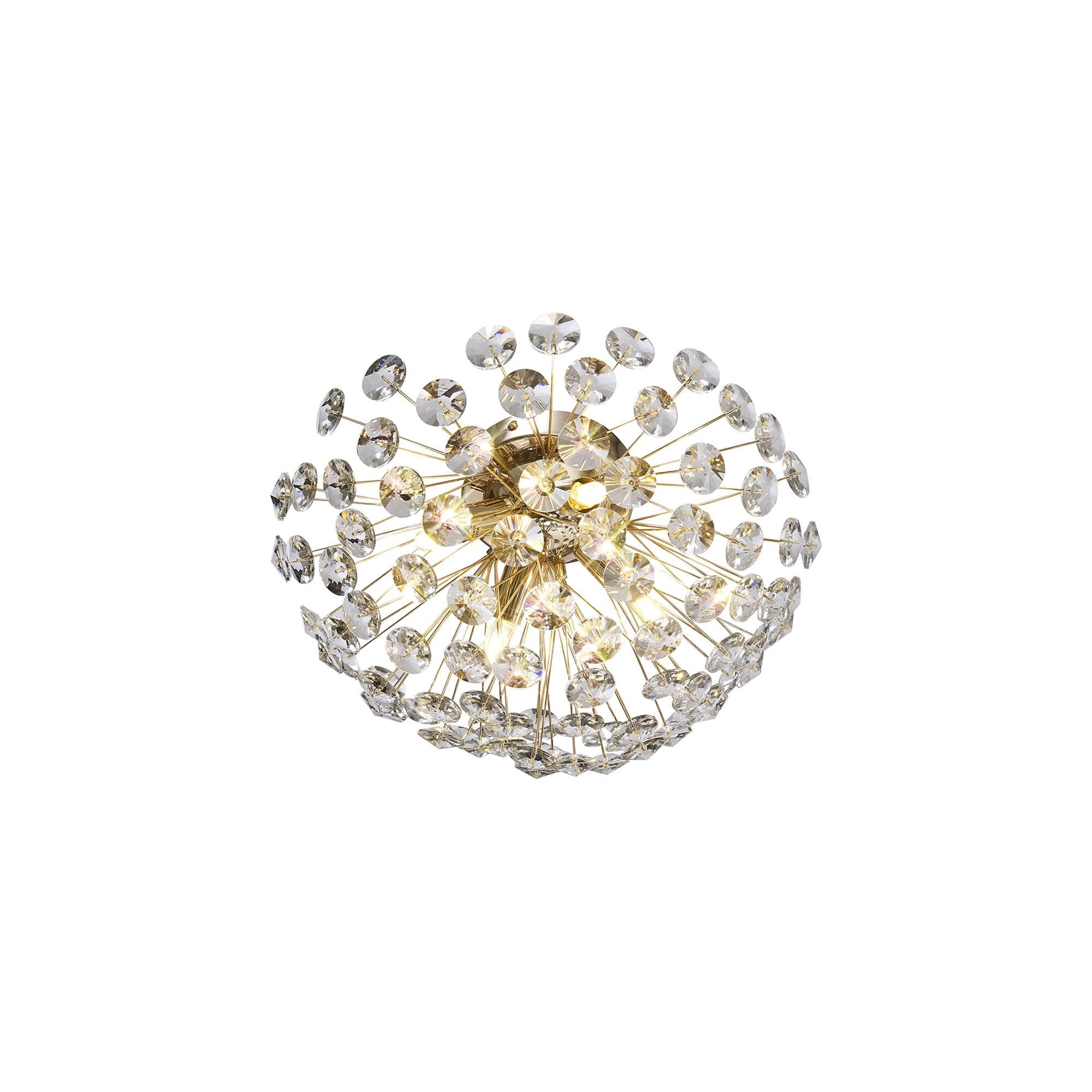 Fabula Grosvenor 4 Light Flush Light - French Gold & Crystal