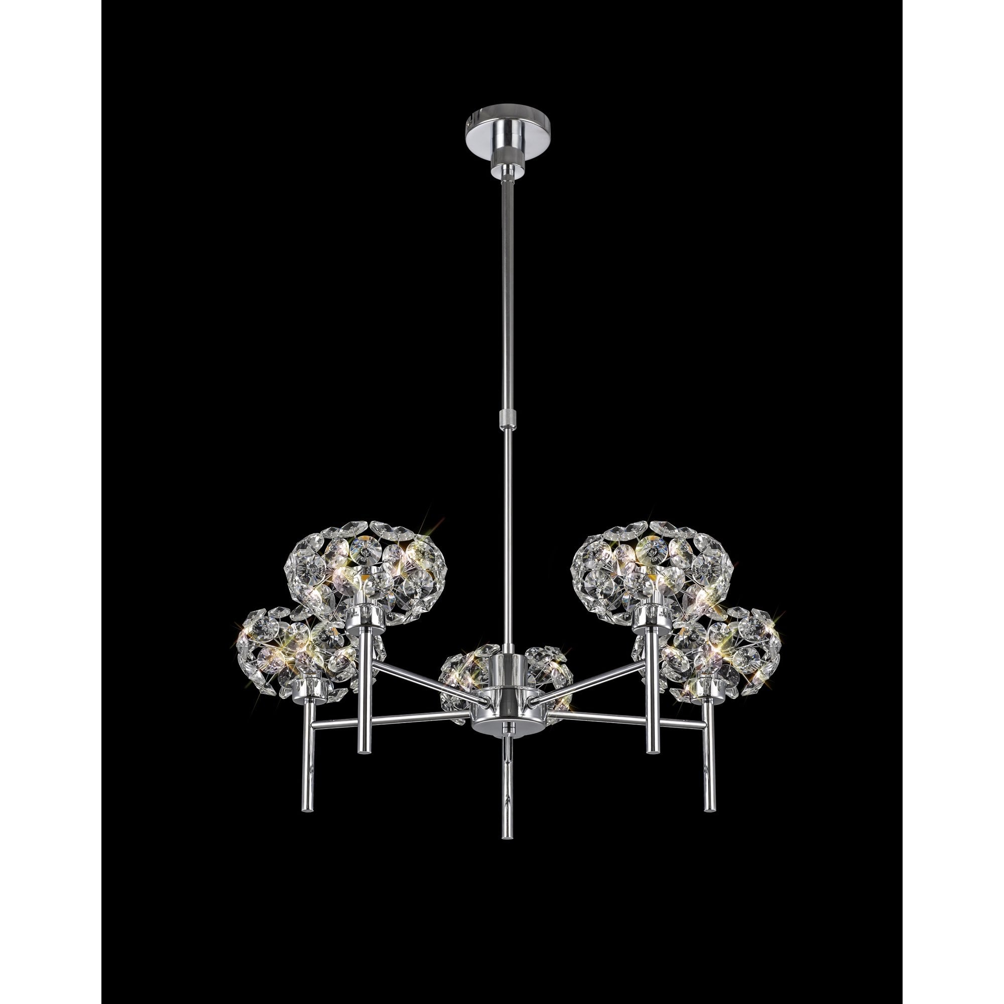 Fabula Grosvenor 5 Light Telescopic Light - Polished Chrome & Crystal Glass