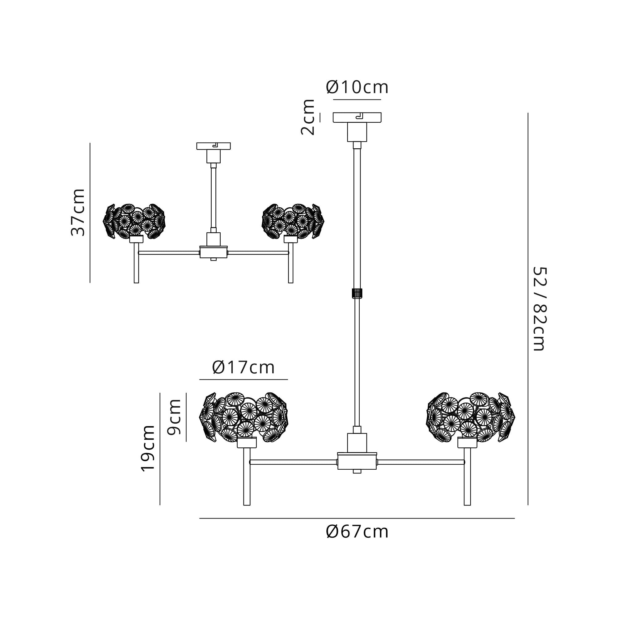 Fabula Grosvenor 5 Light Telescopic Light - Polished Chrome & Crystal Glass