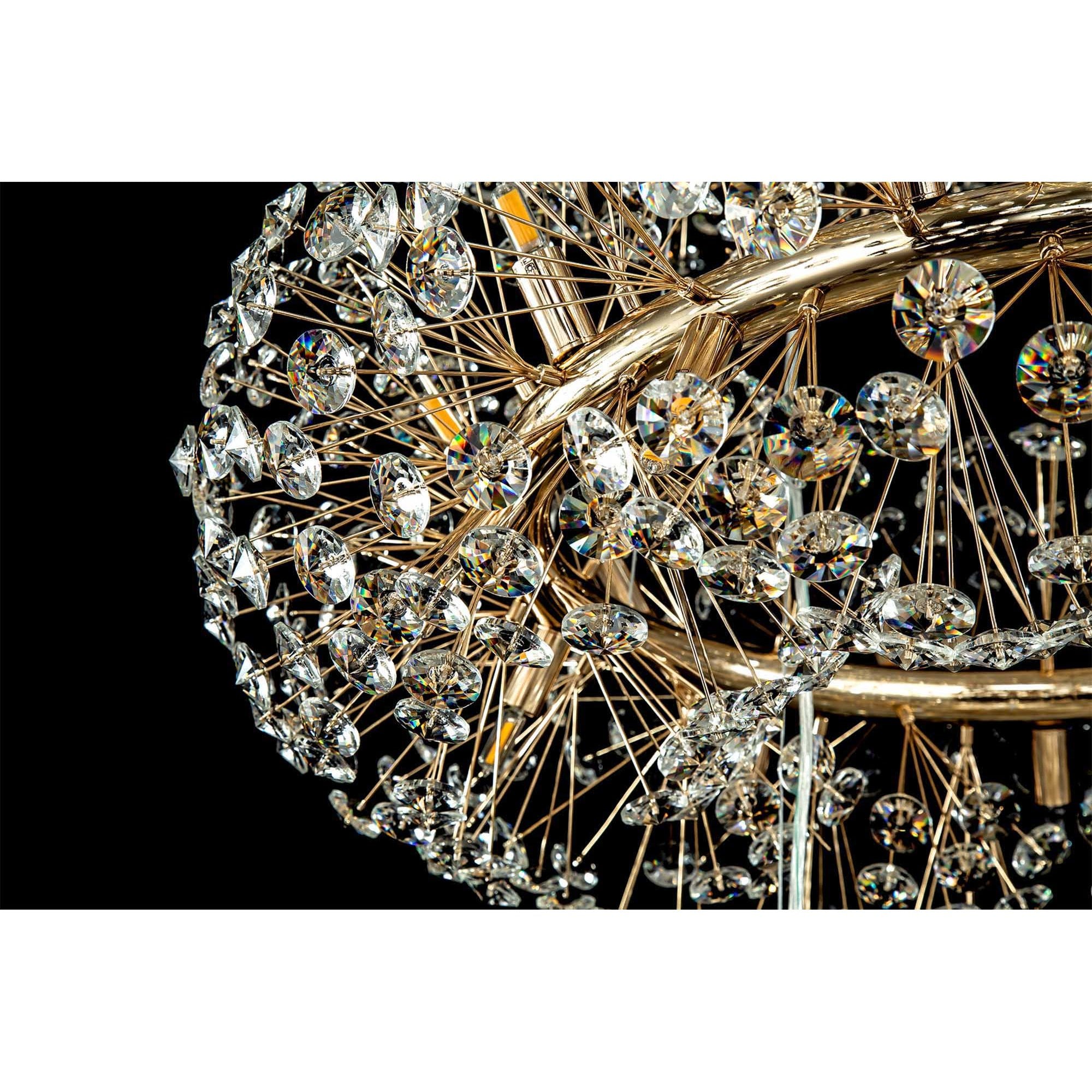 Fabula Grosvenor 58 Light 3-Tiered Pendant - French Gold & Crystal