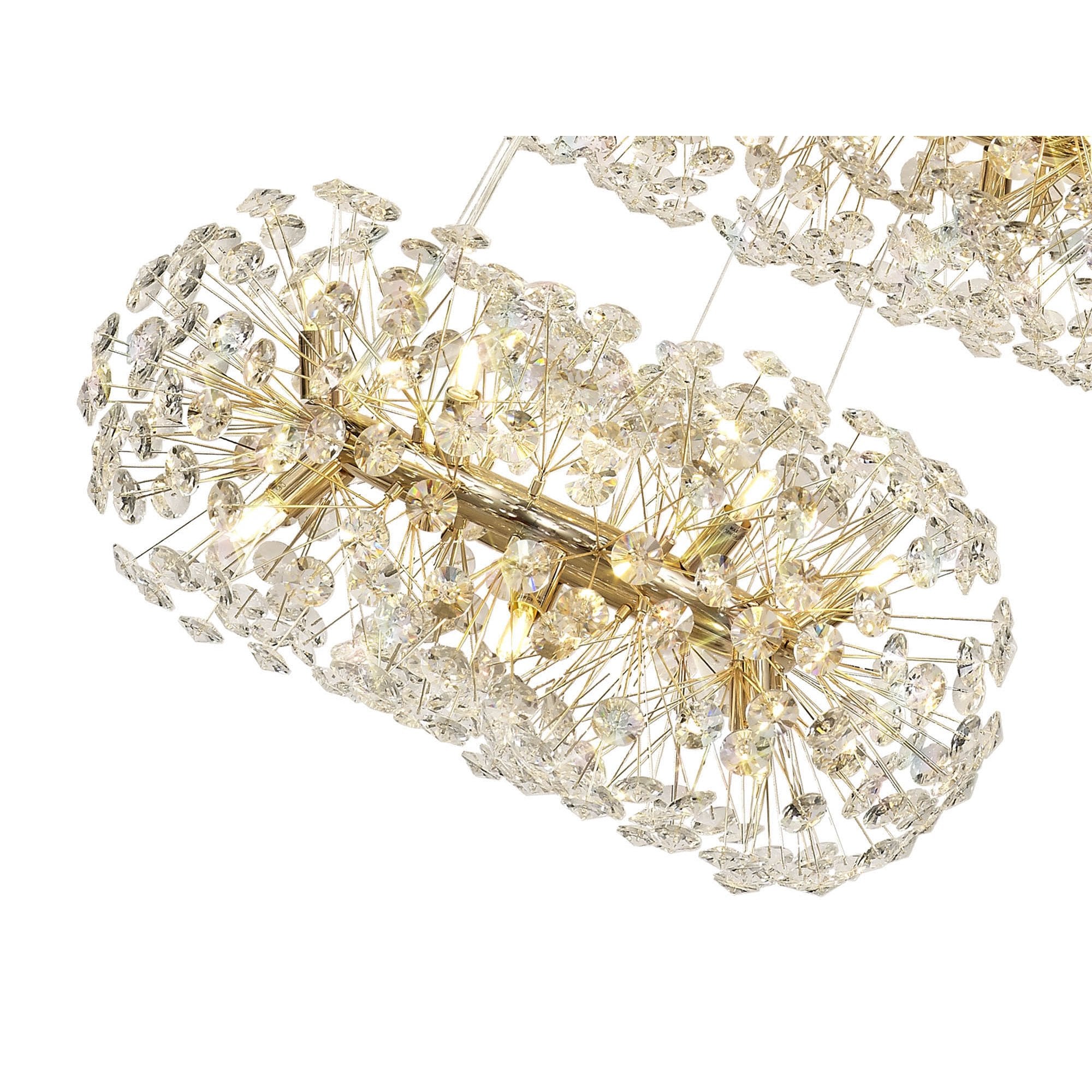 Fabula Grosvenor 58 Light 3-Tiered Pendant - French Gold & Crystal