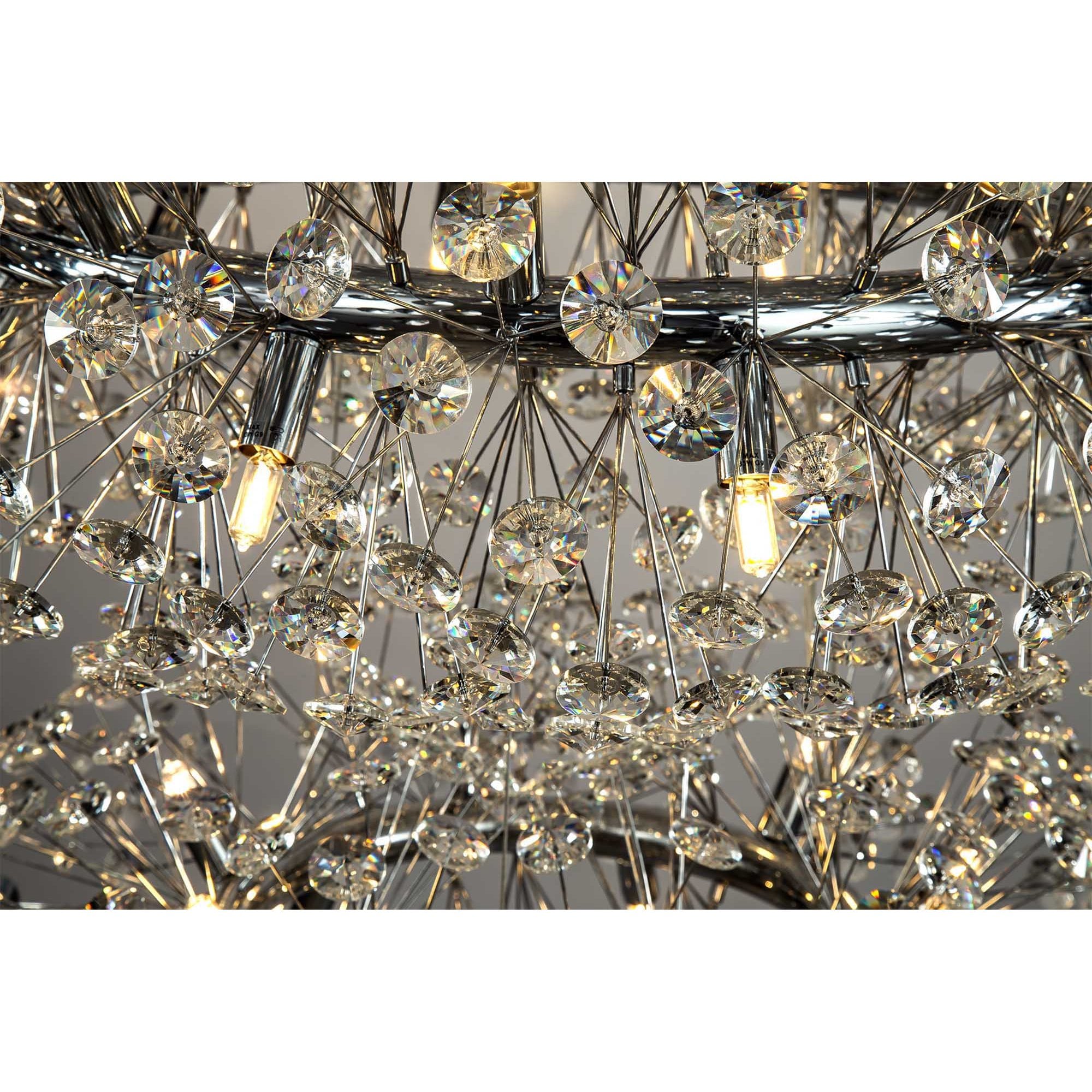 Fabula Grosvenor 58 Light 3-Tiered Pendant - Polished Chrome & Crystal
