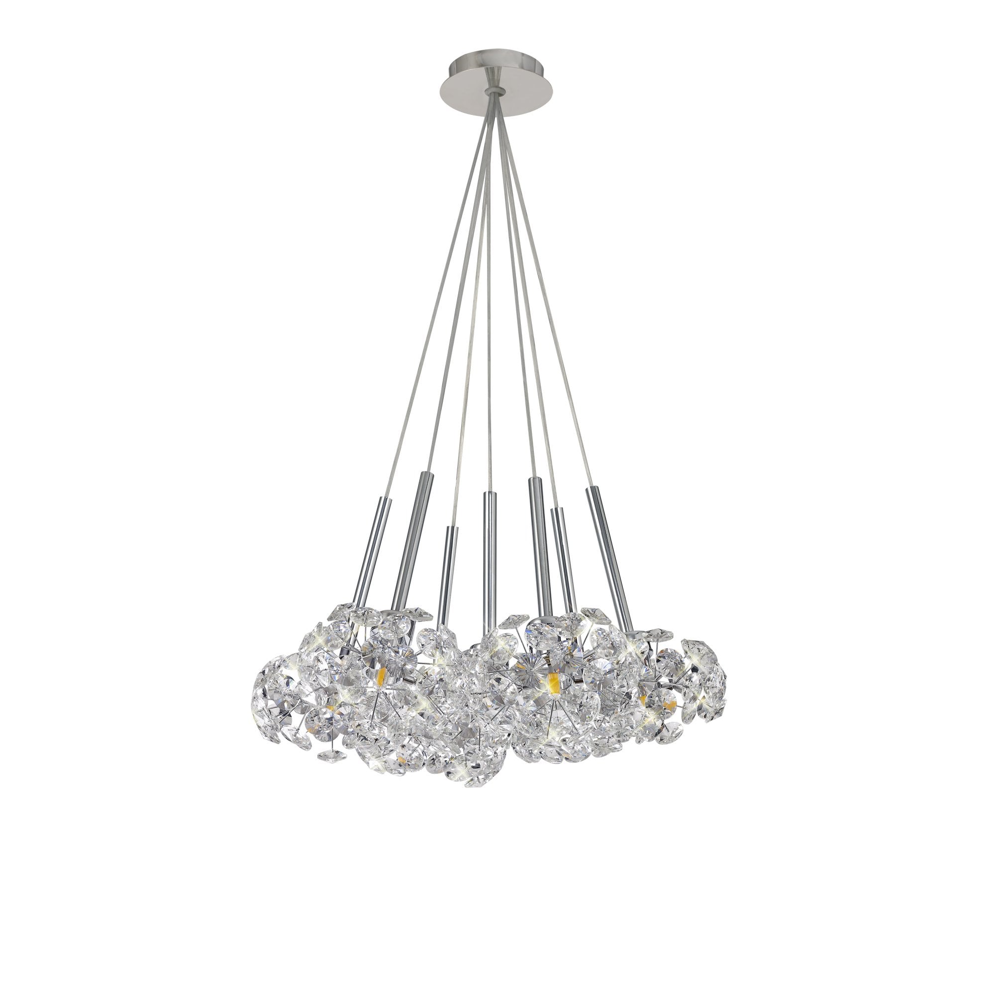 Fabula Grosvenor 7 Light Cluster Pendant - Polished Chrome & Crystal Glass