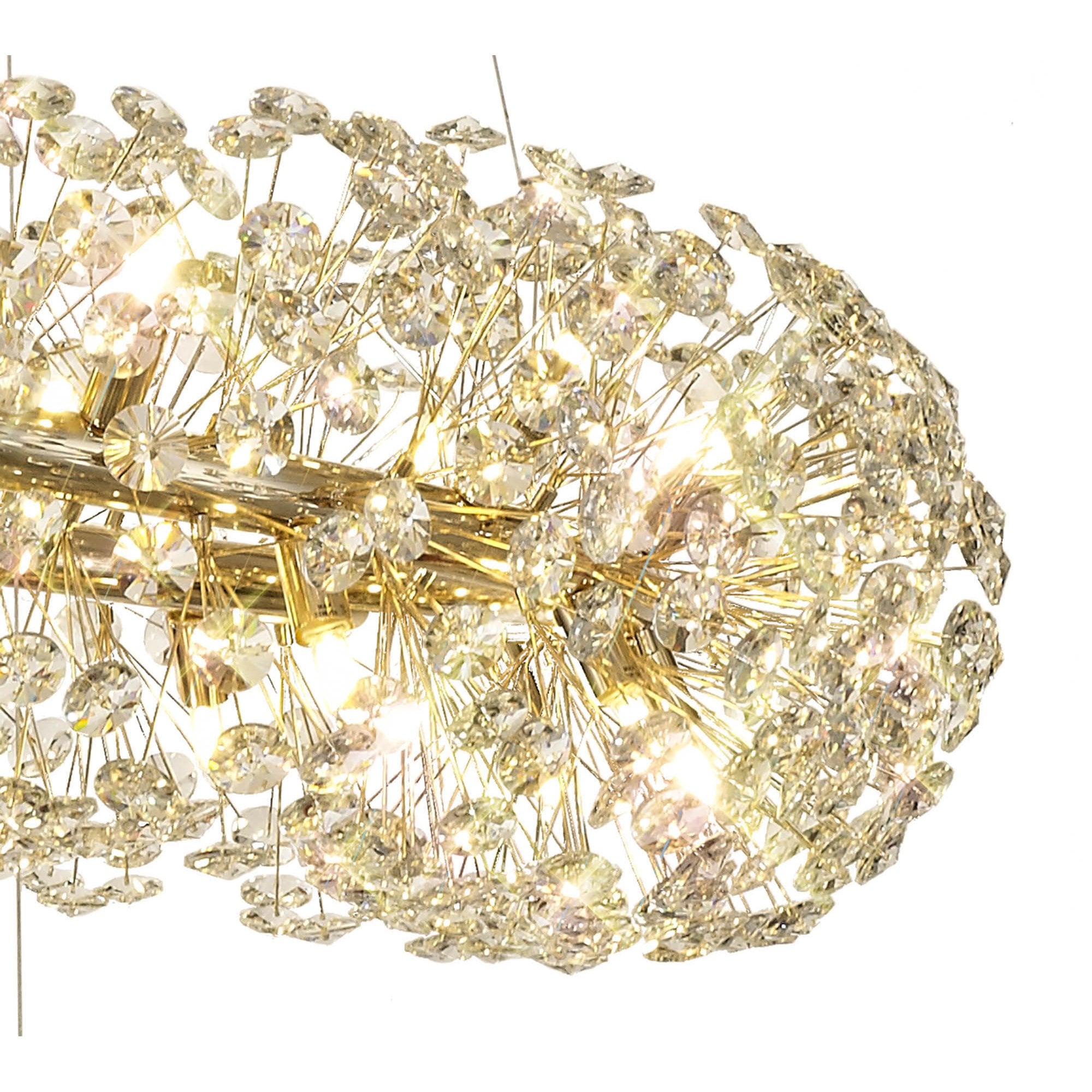 Fabula Grosvenor 74 Light 3-Tiered Pendant - French Gold & Crystal