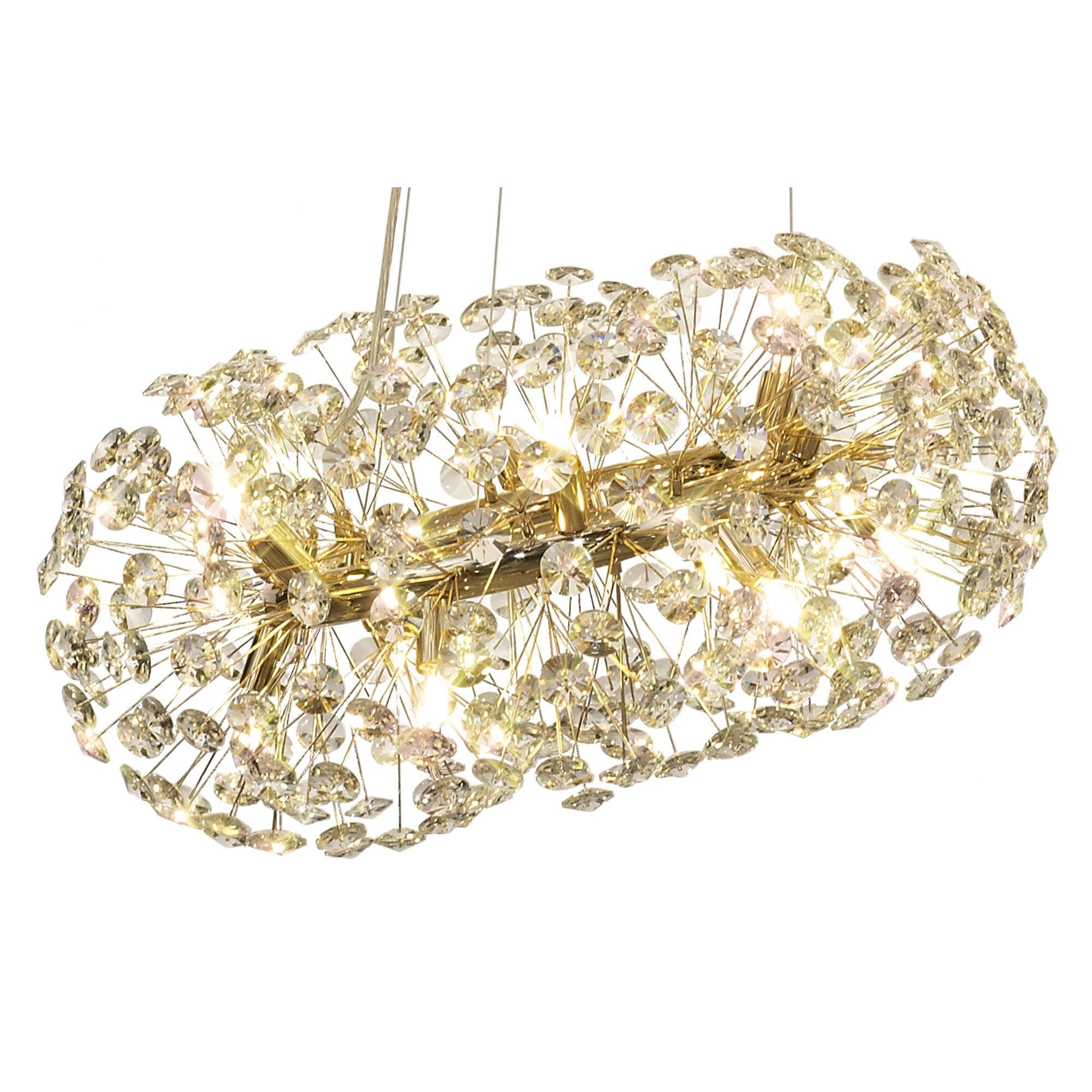 Fabula Grosvenor 74 Light 3-Tiered Pendant - French Gold & Crystal