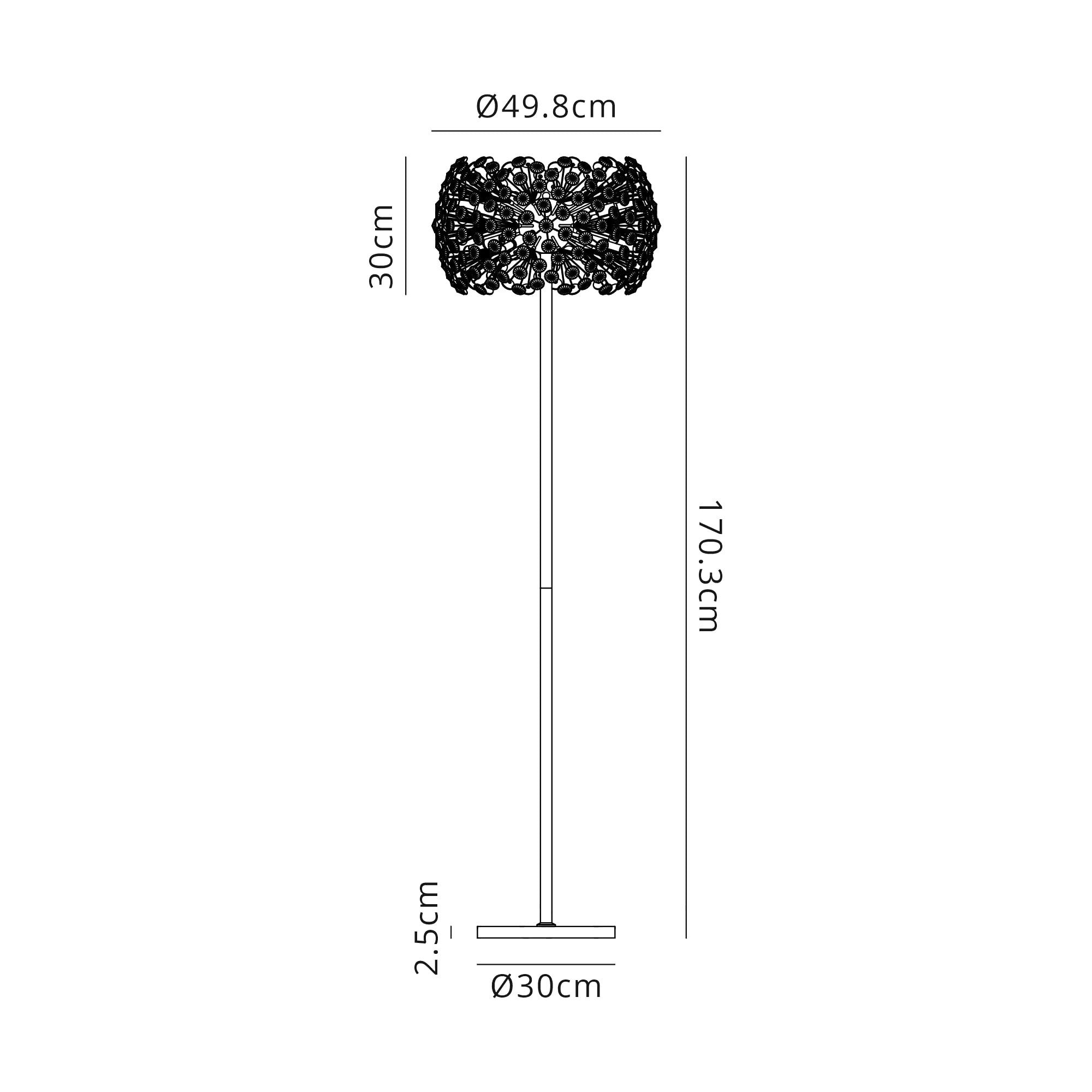 Fabula Grosvenor 8 Light Floor Lamp - French Gold & Crystal