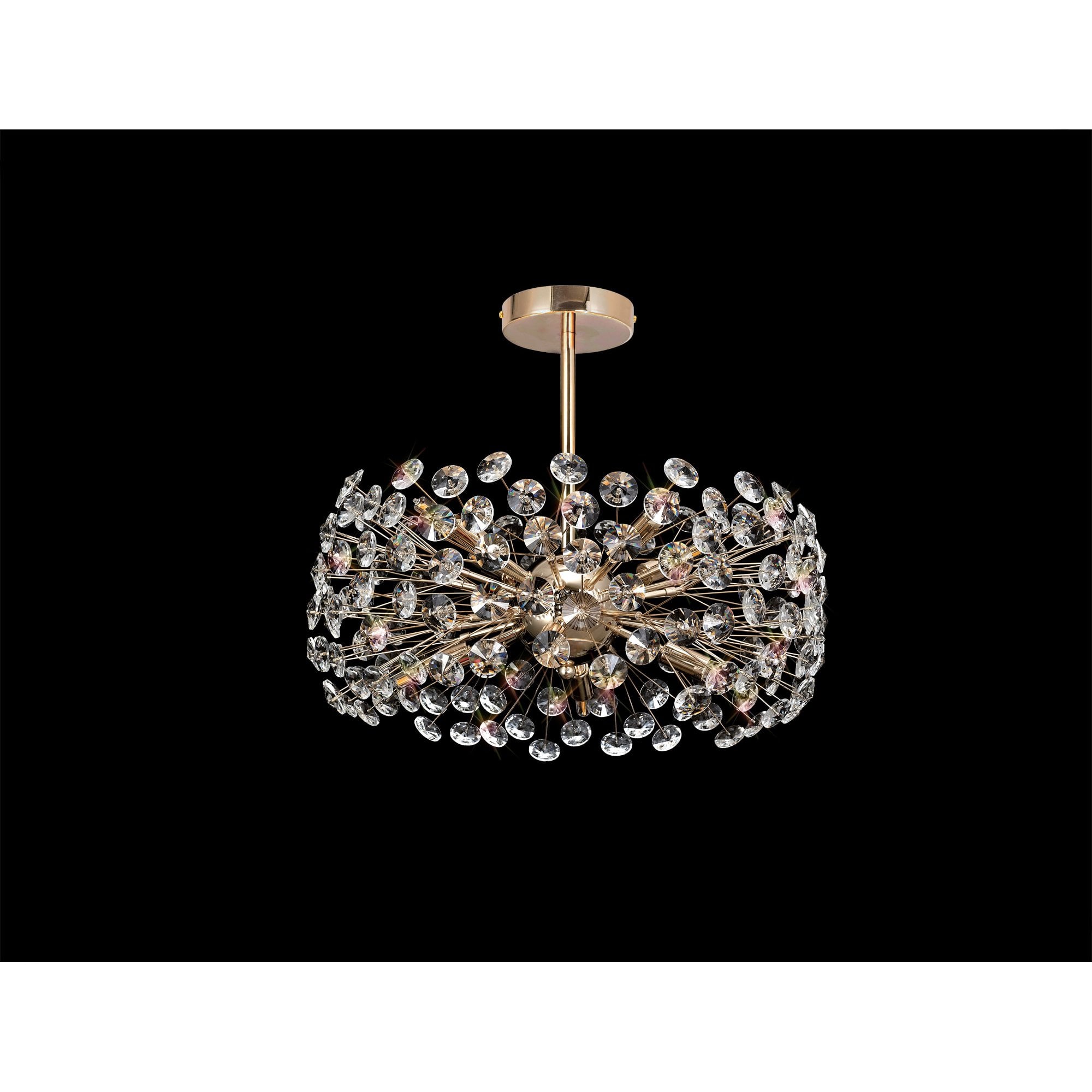 Fabula Grosvenor 8 Light Semi-Flush Light - French Gold & Crystal
