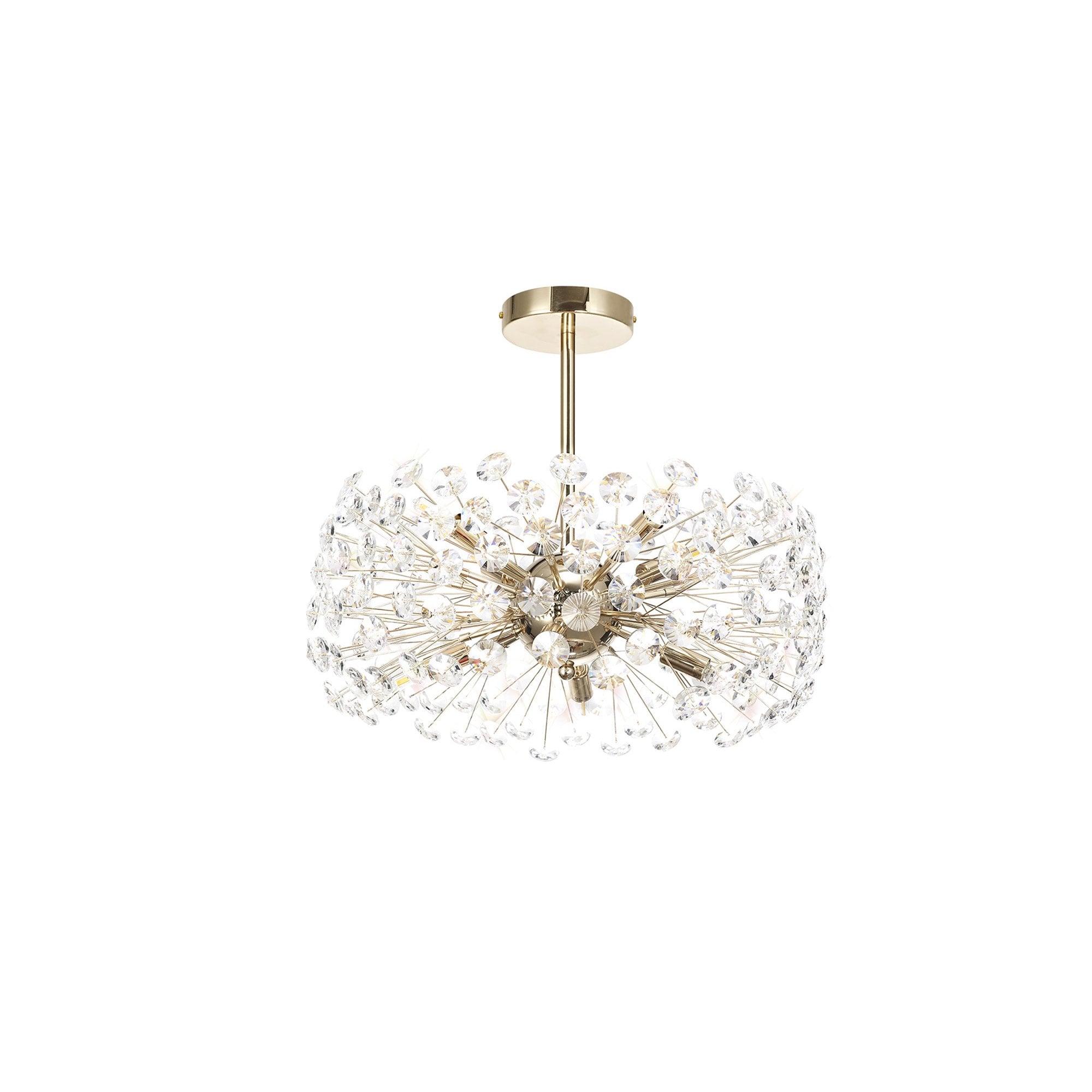 Fabula Grosvenor 8 Light Semi-Flush Light - French Gold & Crystal