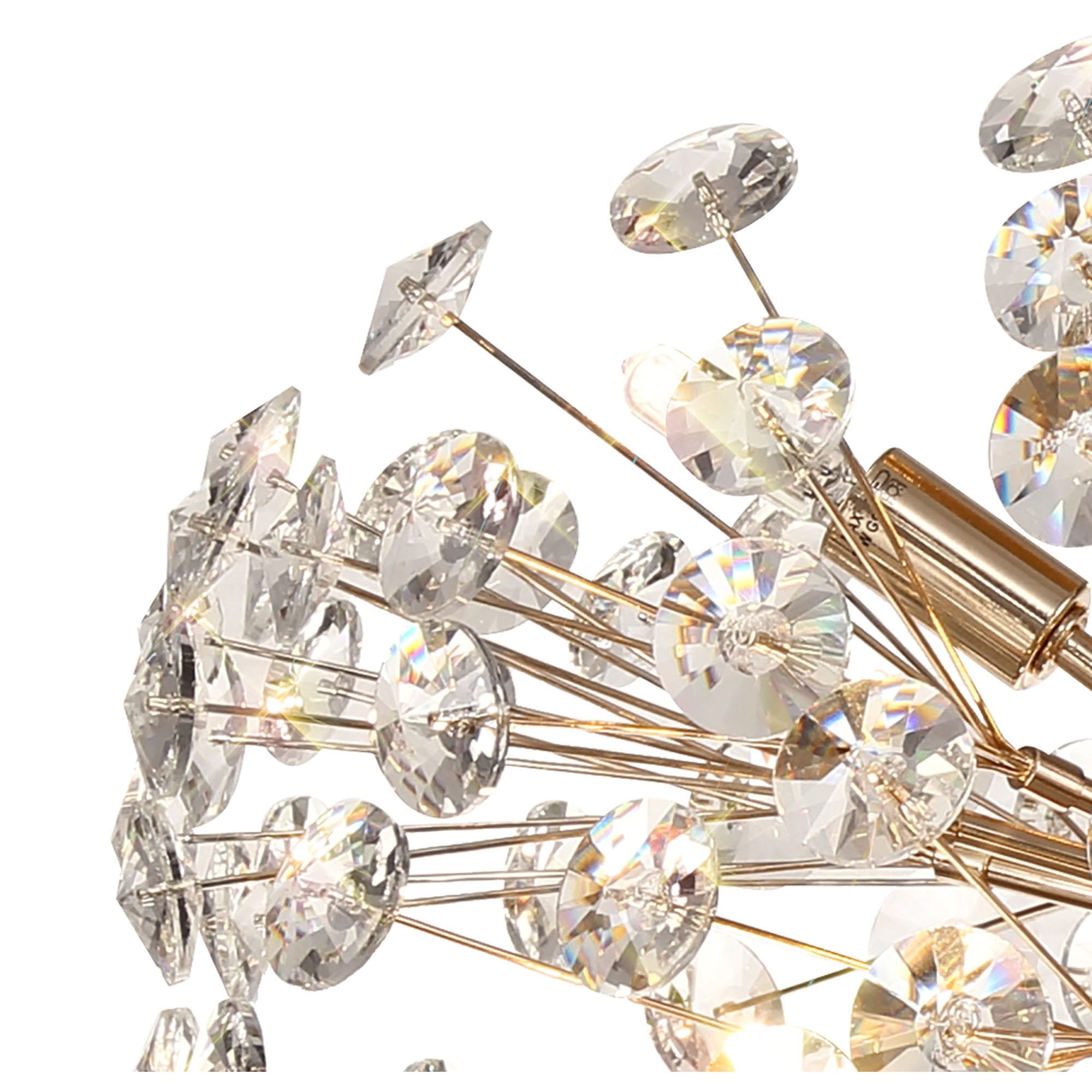 Fabula Grosvenor 8 Light Semi-Flush Light - French Gold & Crystal