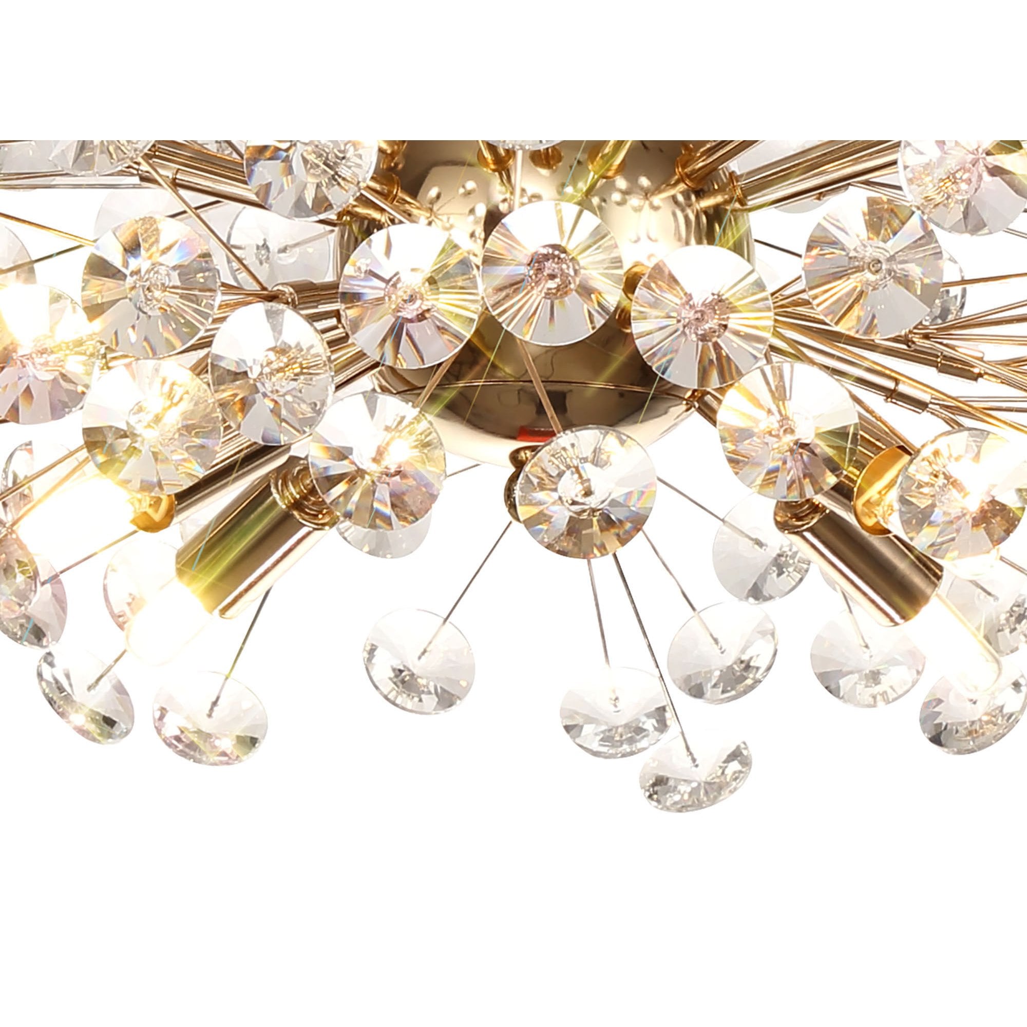 Fabula Grosvenor 8 Light Semi-Flush Light - French Gold & Crystal