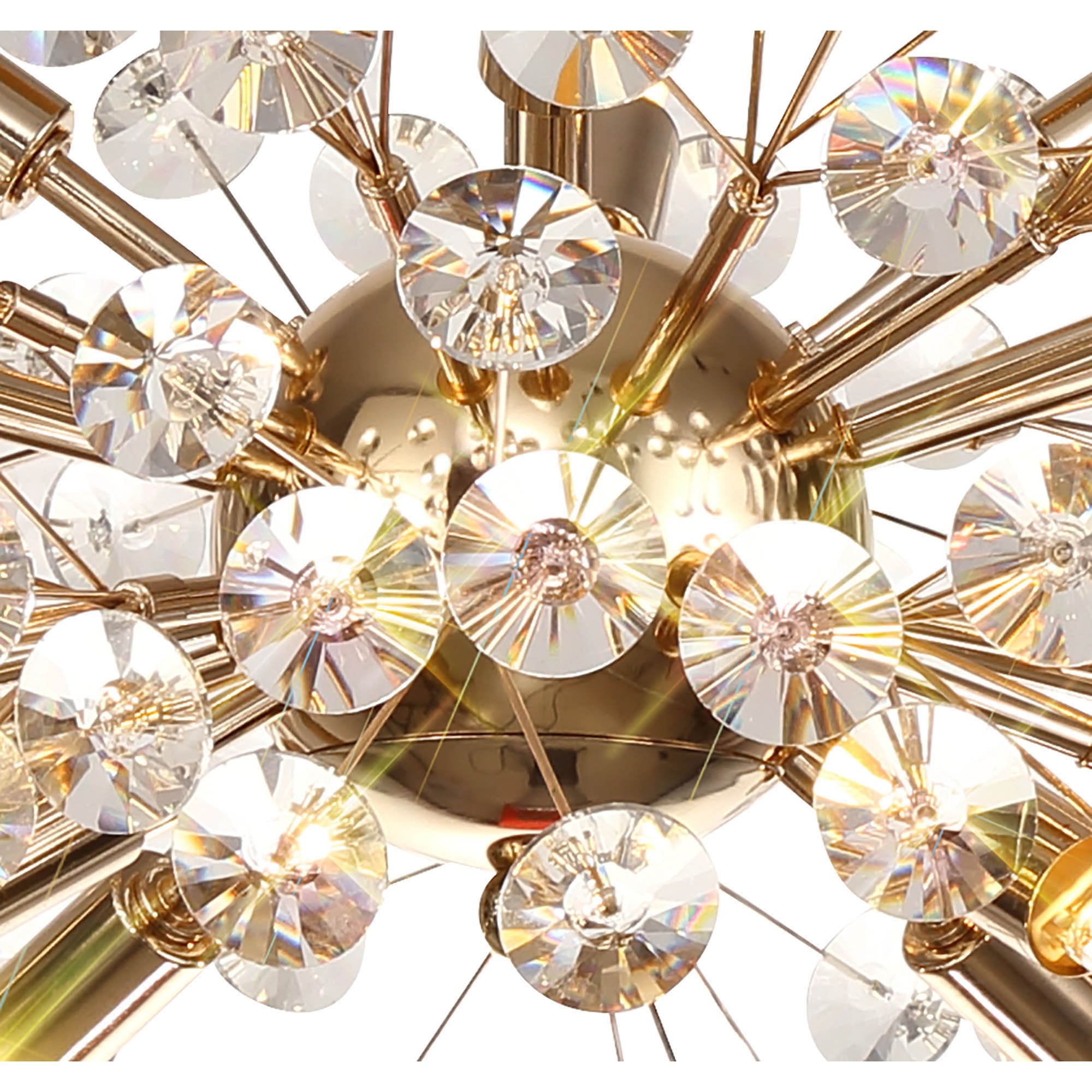 Fabula Grosvenor 8 Light Semi-Flush Light - French Gold & Crystal