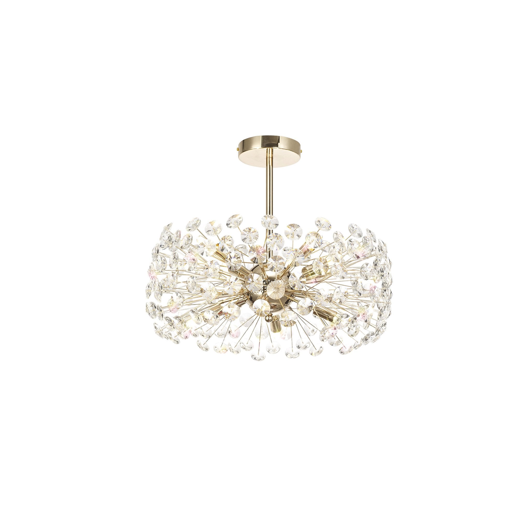 Fabula Grosvenor 8 Light Semi-Flush Light - French Gold & Crystal