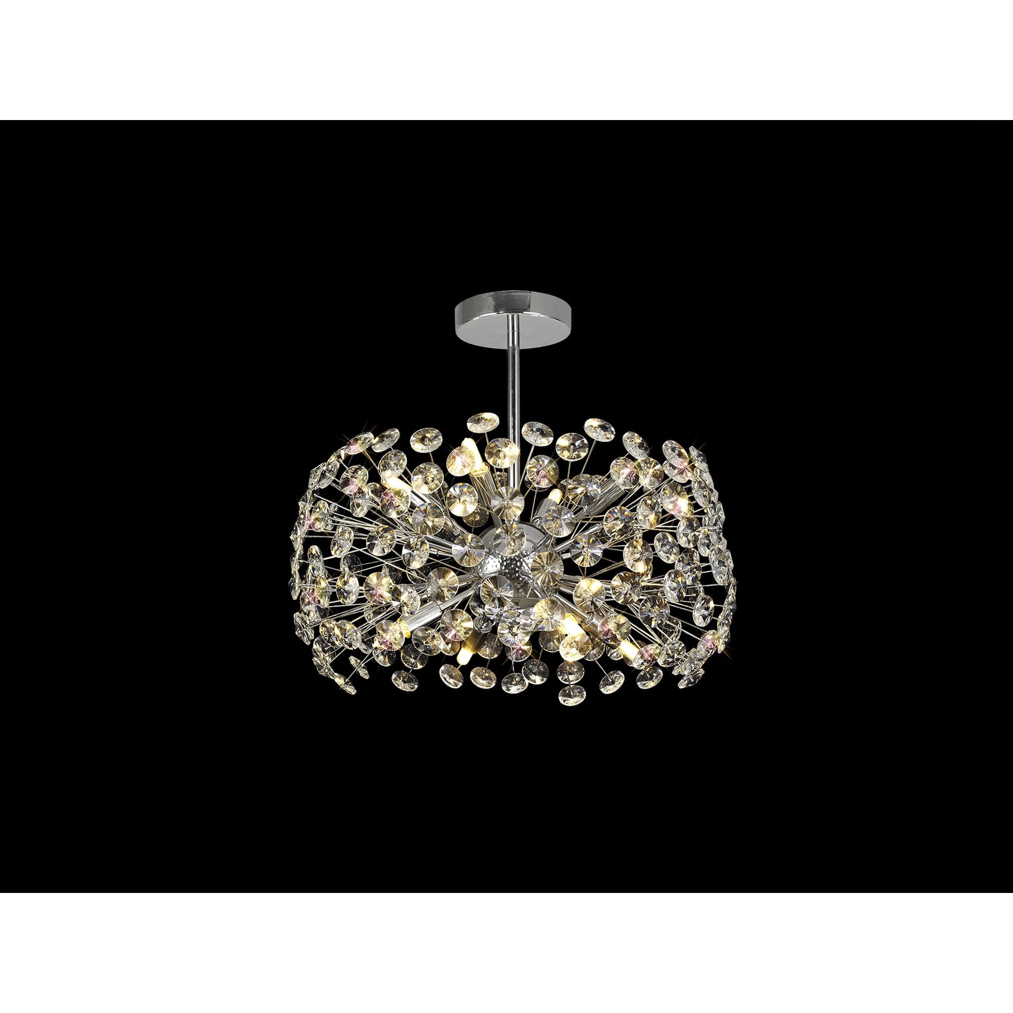 Fabula Grosvenor 8 Light Semi-Flush Light - Polished Chrome & Crystal