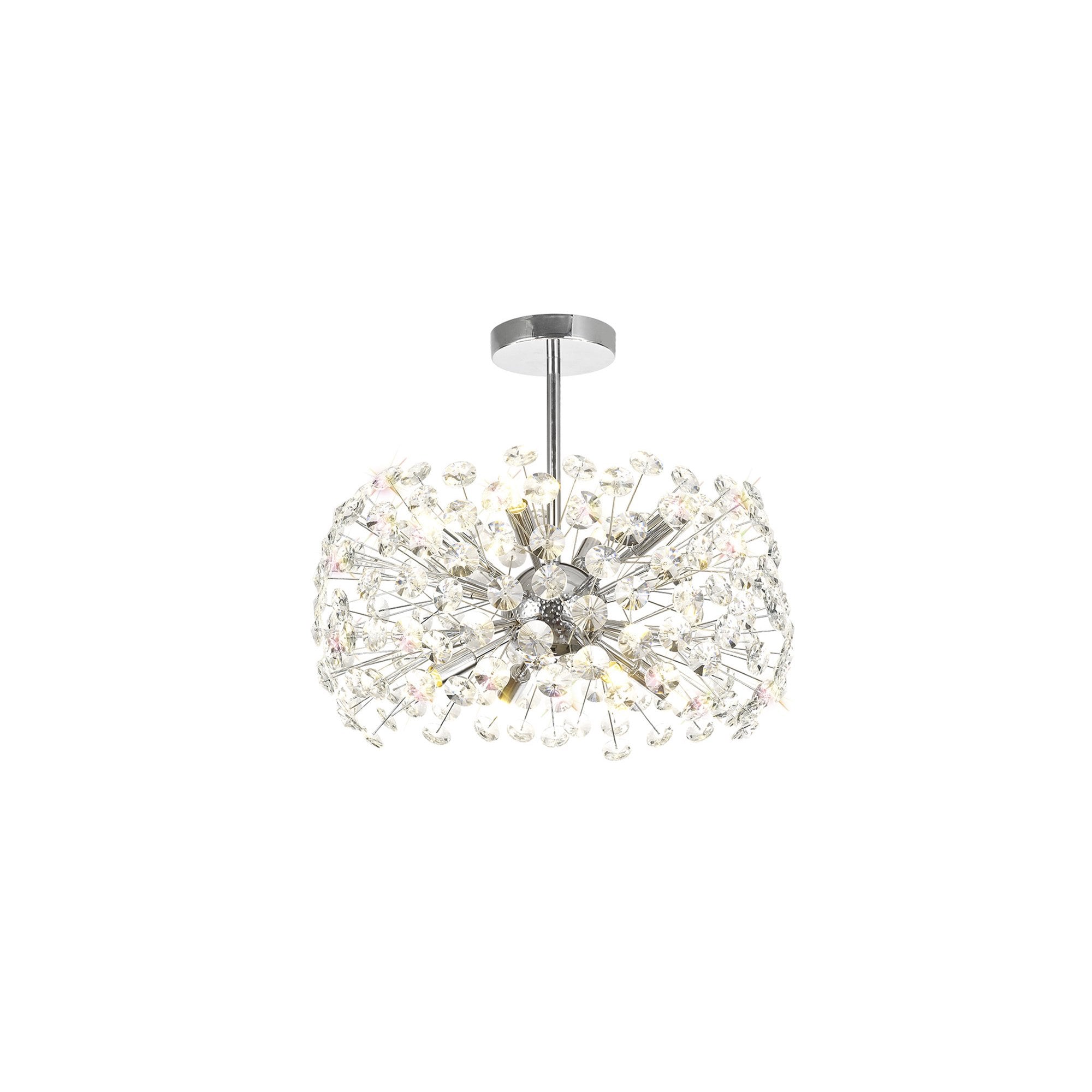 Fabula Grosvenor 8 Light Semi-Flush Light - Polished Chrome & Crystal