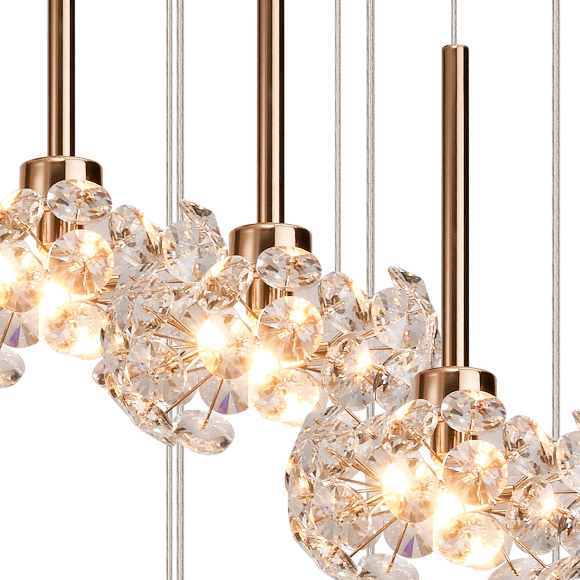 Fabula Grosvenor 9 Light Round Multi-Drop Pendant - French Gold