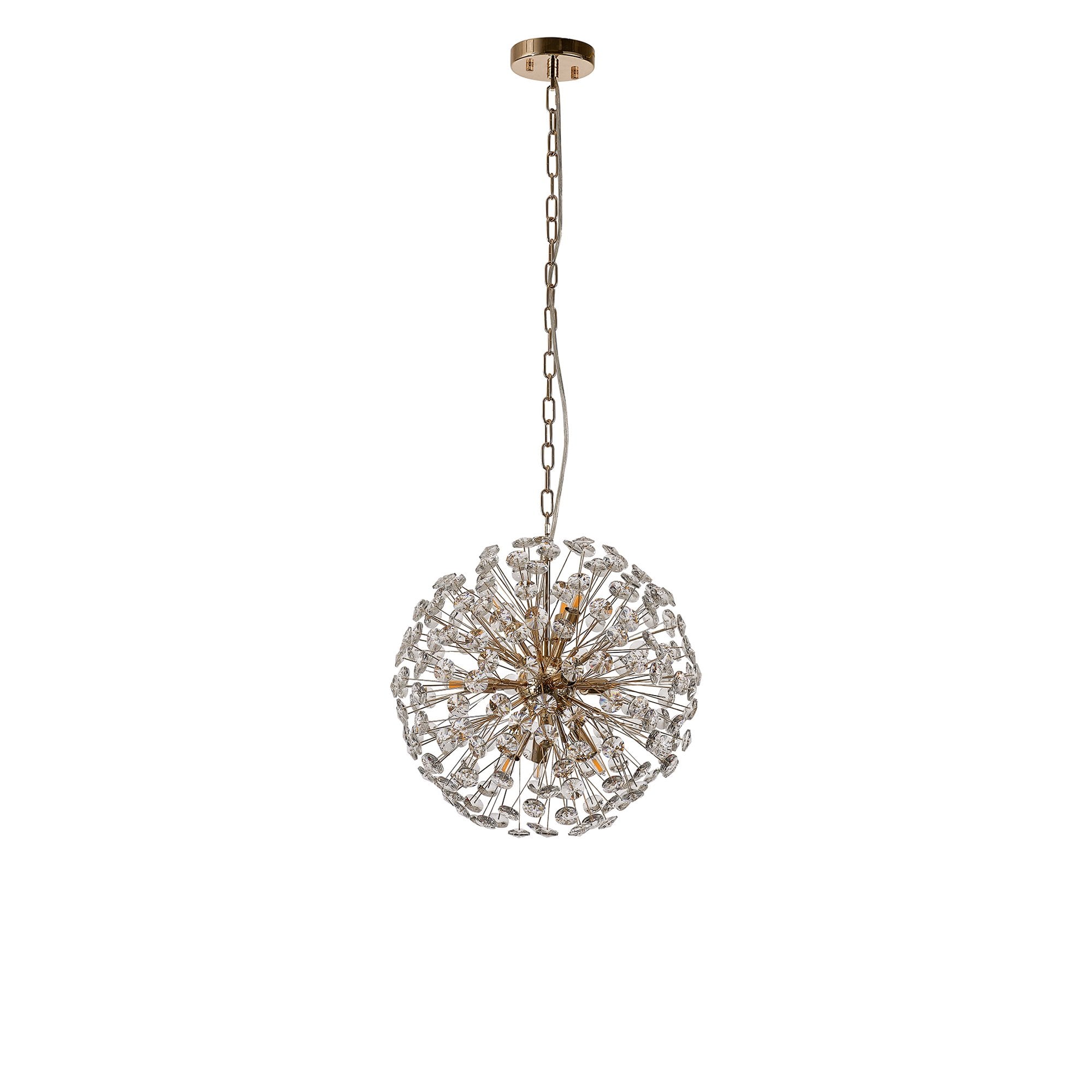 Fabula Grosvenor 9 Light Spherical Pendant - French Gold & Crystal