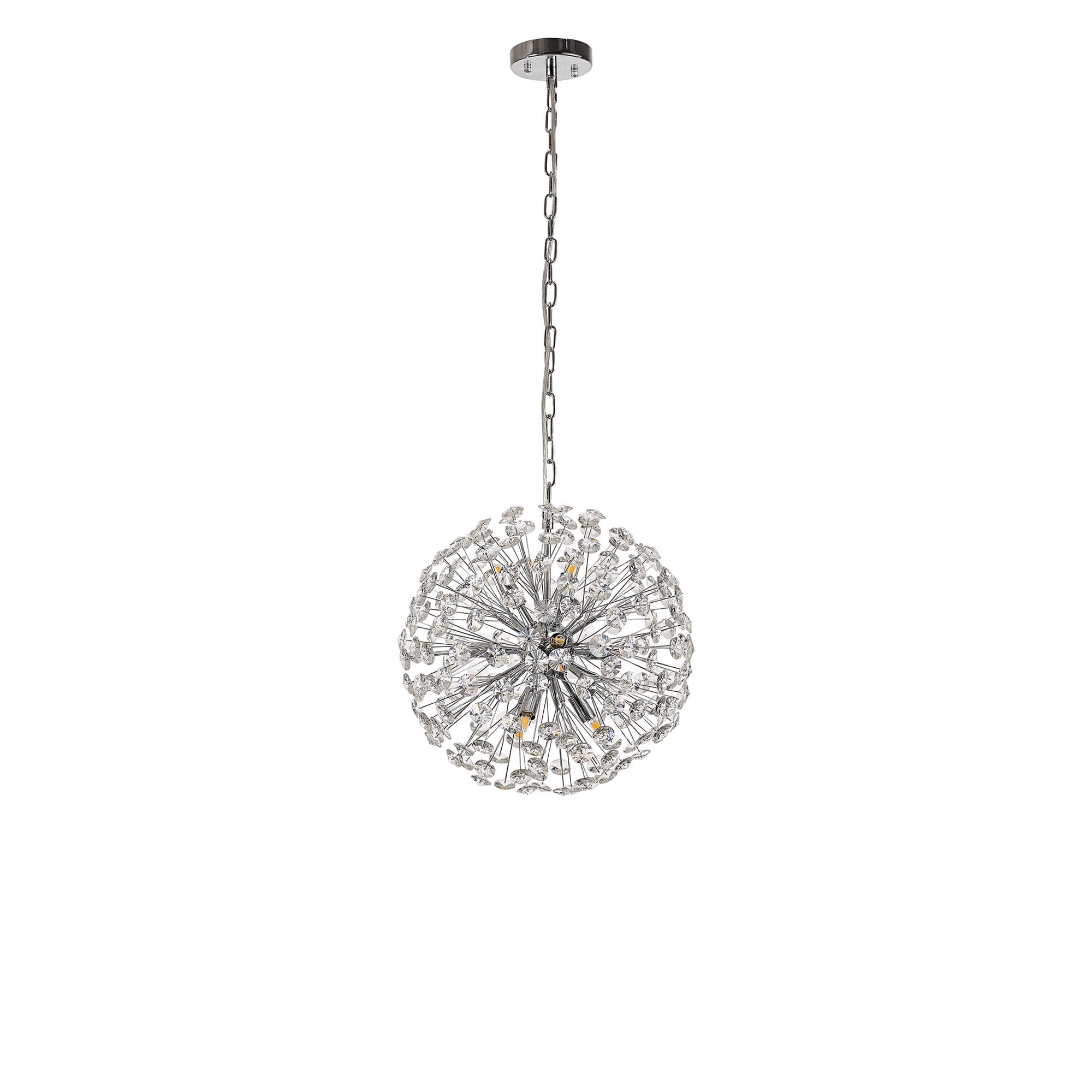 Fabula Grosvenor 9 Light Spherical Pendant - Polished Chrome & Crystal