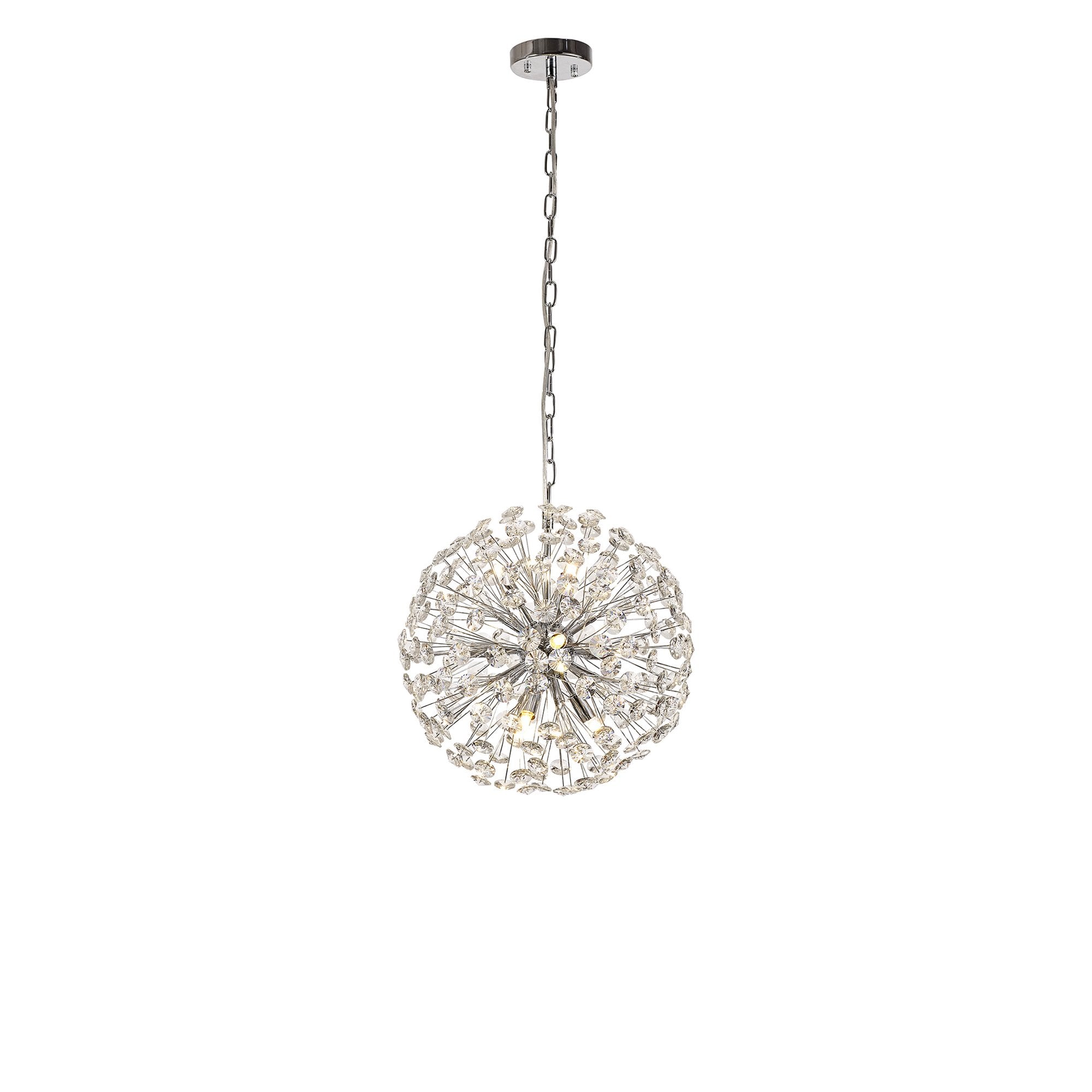Fabula Grosvenor 9 Light Spherical Pendant - Polished Chrome & Crystal
