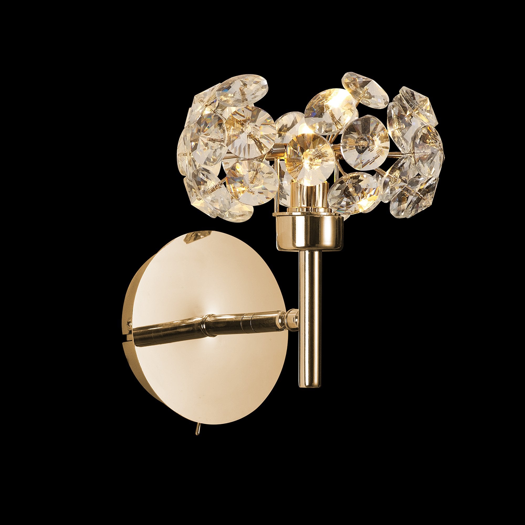 Fabula Grosvenor Single Adjustable Wall Lamp - French Gold & Crystal Glass
