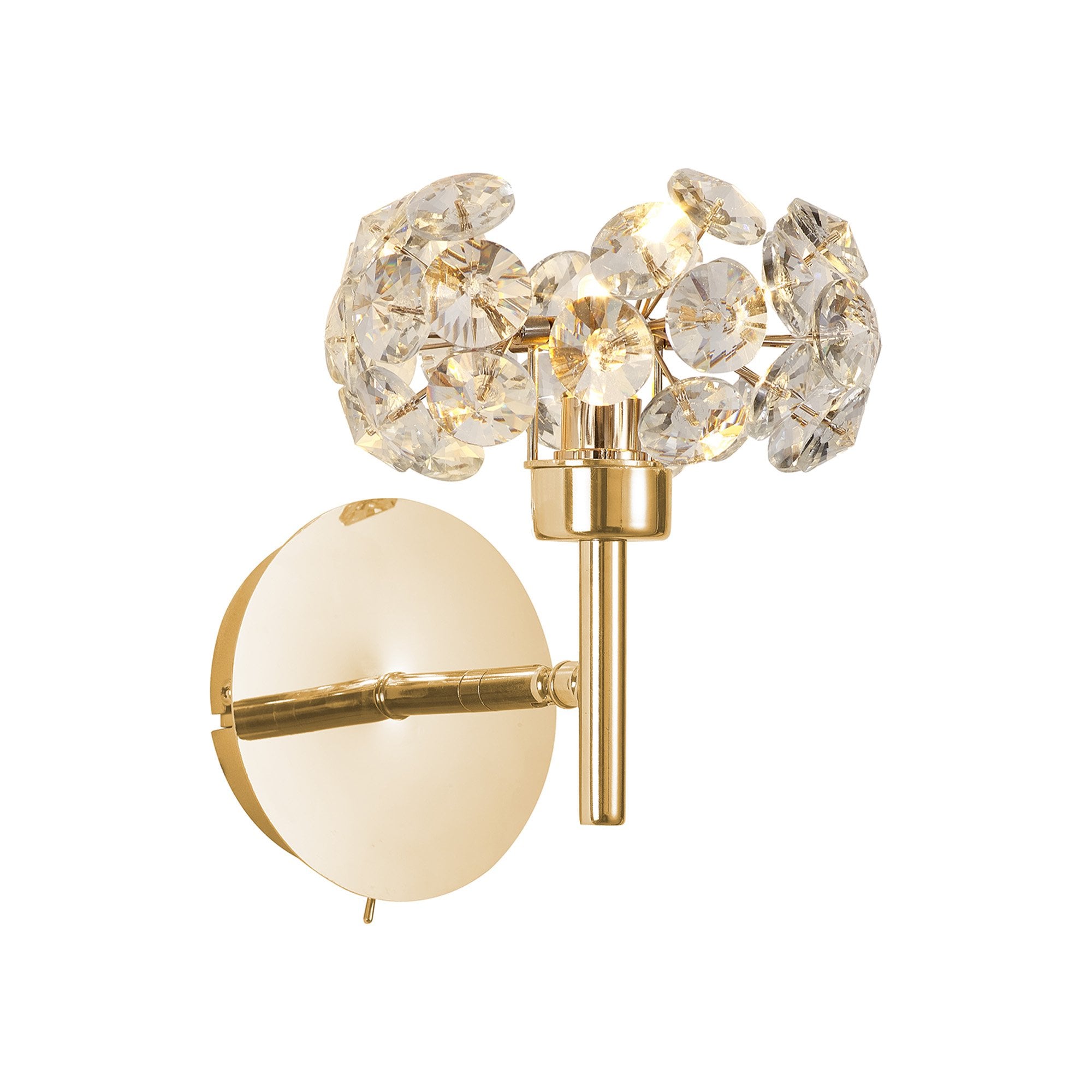 Fabula Grosvenor Single Adjustable Wall Lamp - French Gold & Crystal Glass