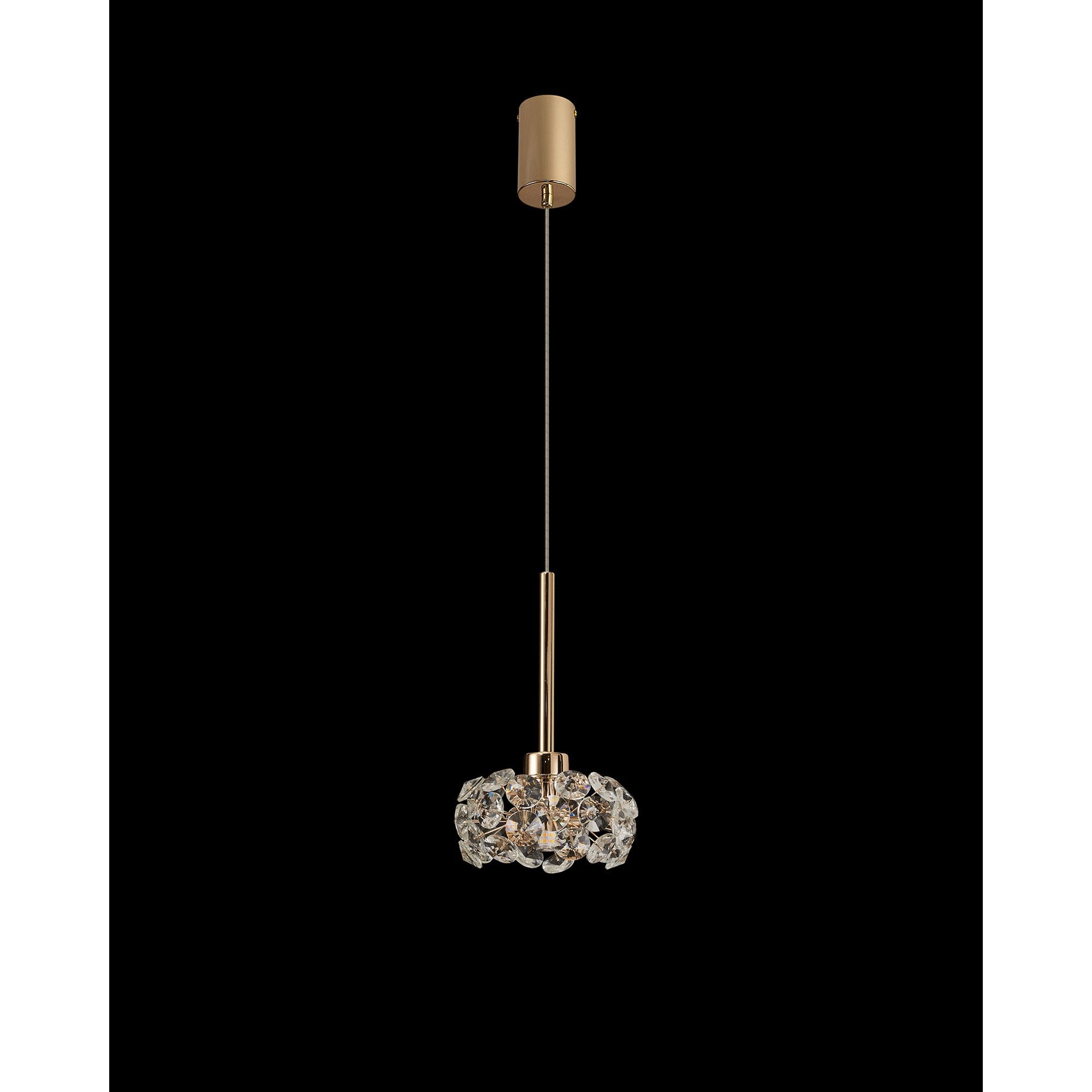 Fabula Grosvenor Single Pendant - French Gold & Crystal Glass