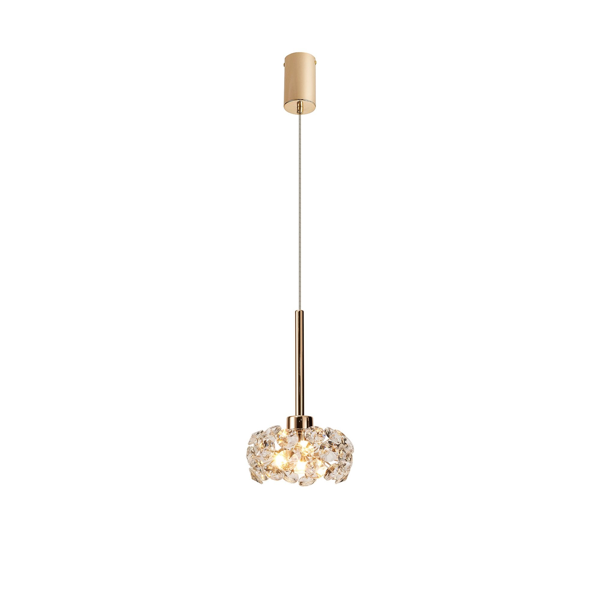 Fabula Grosvenor Single Pendant - French Gold & Crystal Glass