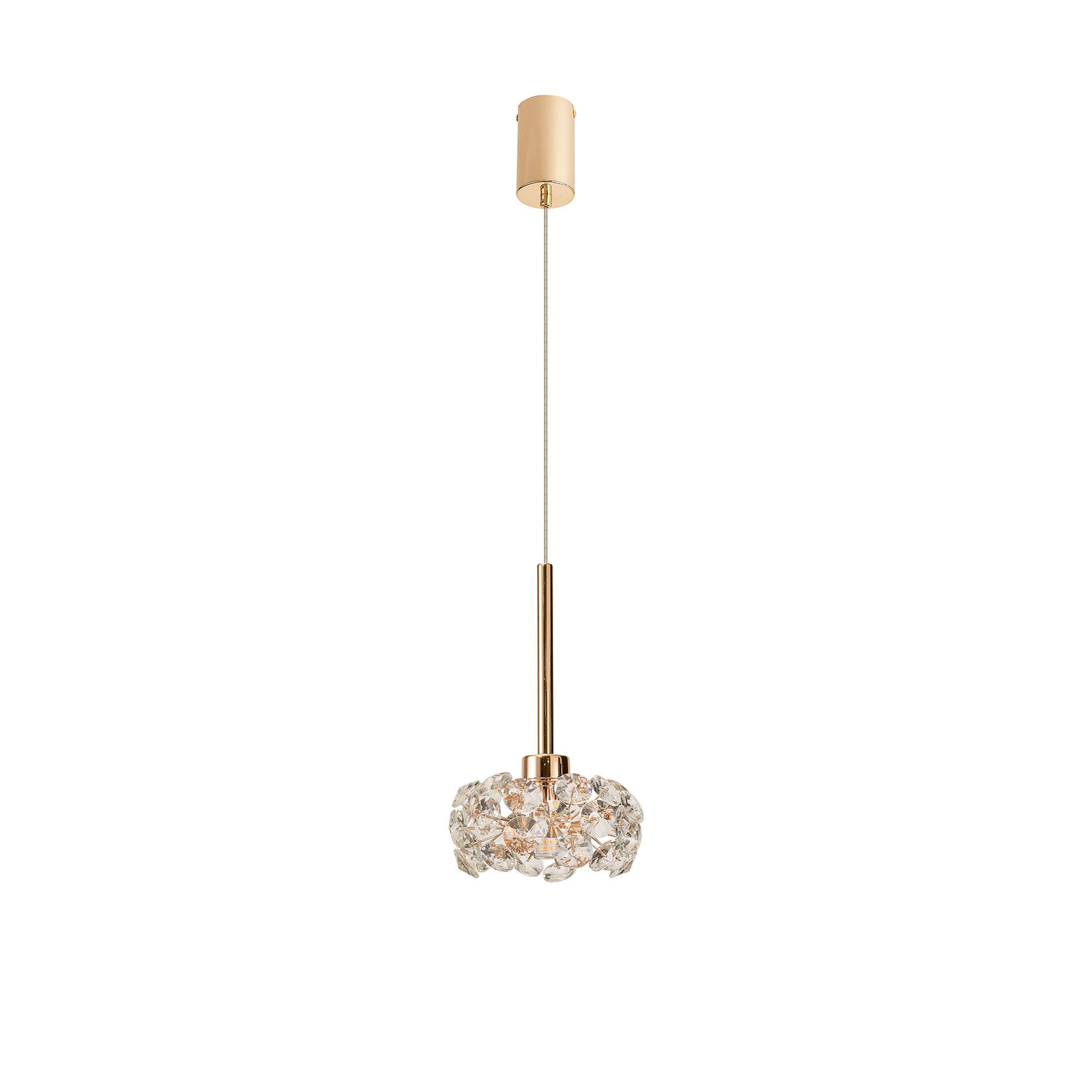 Fabula Grosvenor Single Pendant - French Gold & Crystal Glass