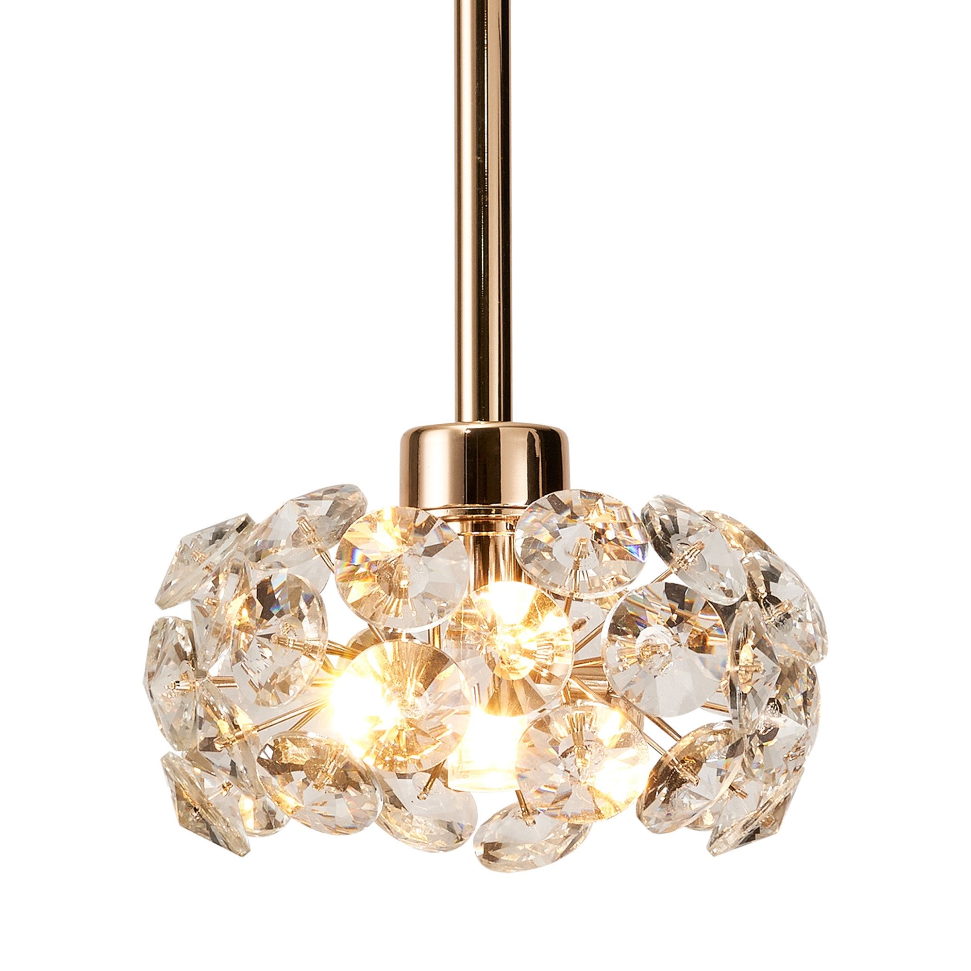 Fabula Grosvenor Single Pendant - French Gold & Crystal Glass