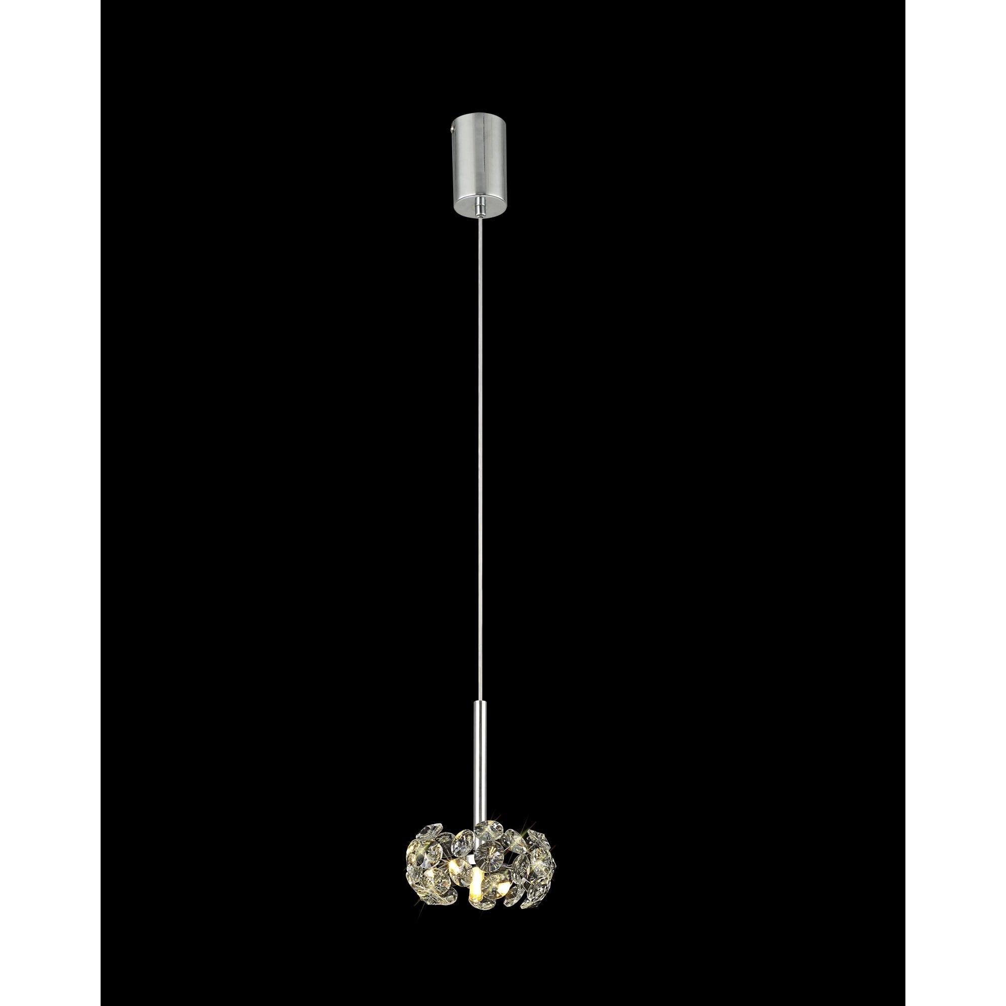 Fabula Grosvenor Single Pendant - Polished Chrome & Crystal Glass