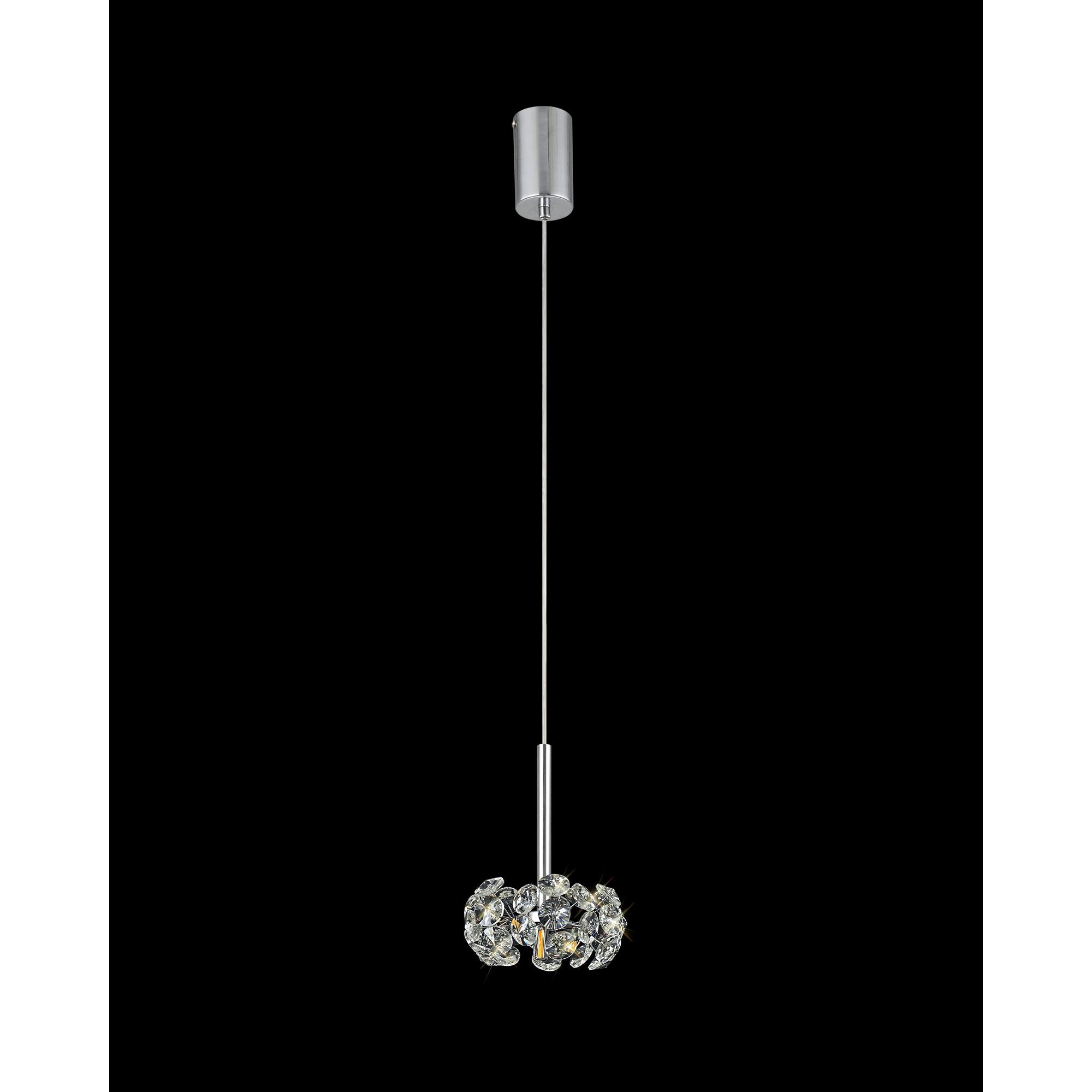Fabula Grosvenor Single Pendant - Polished Chrome & Crystal Glass