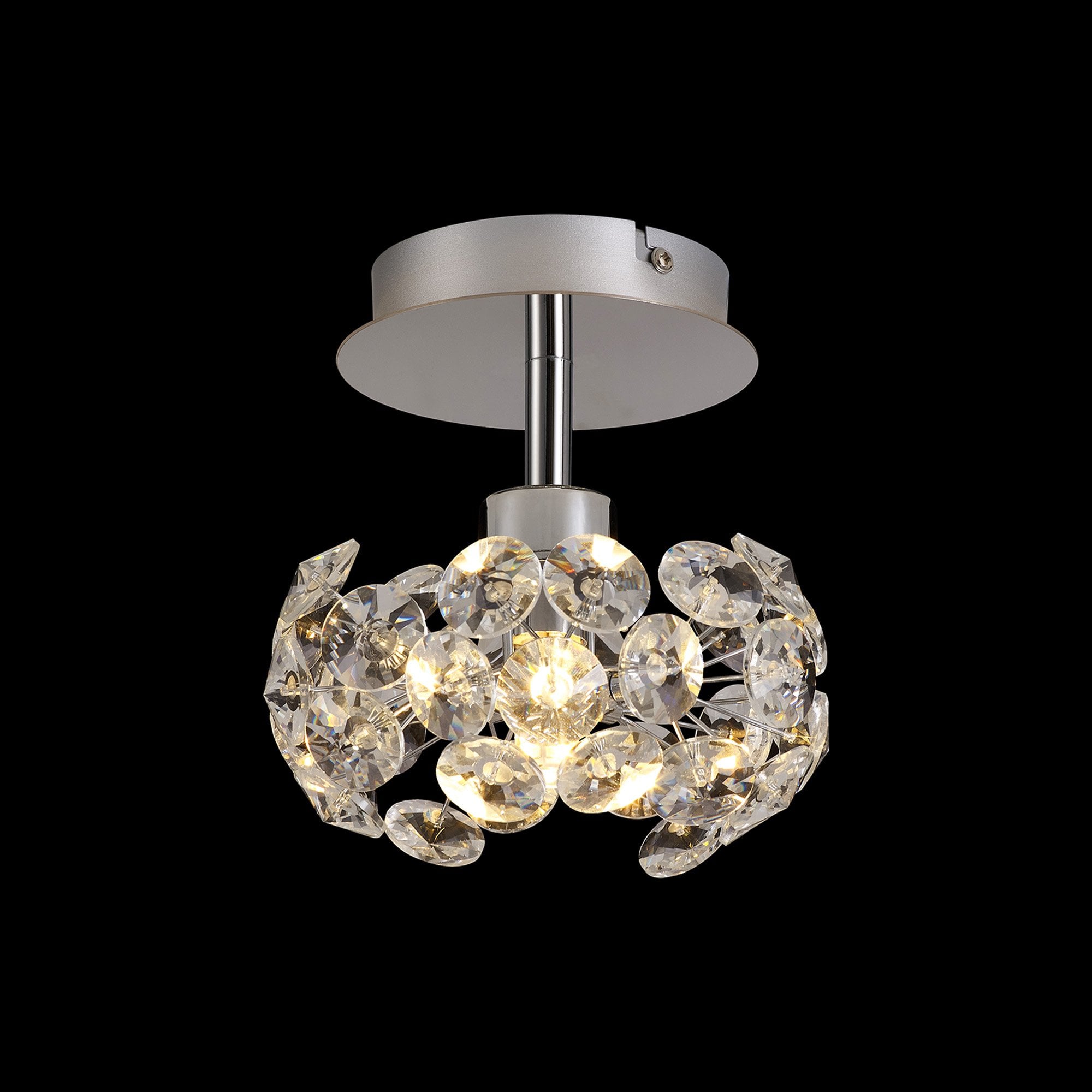 Fabula Grosvenor Single Semi-Flush Light - Polished Chrome & Crystal Glass