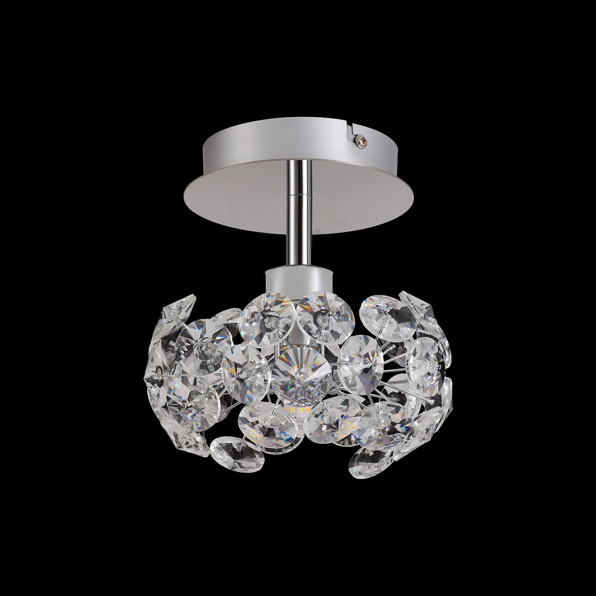 Fabula Grosvenor Single Semi-Flush Light - Polished Chrome & Crystal Glass
