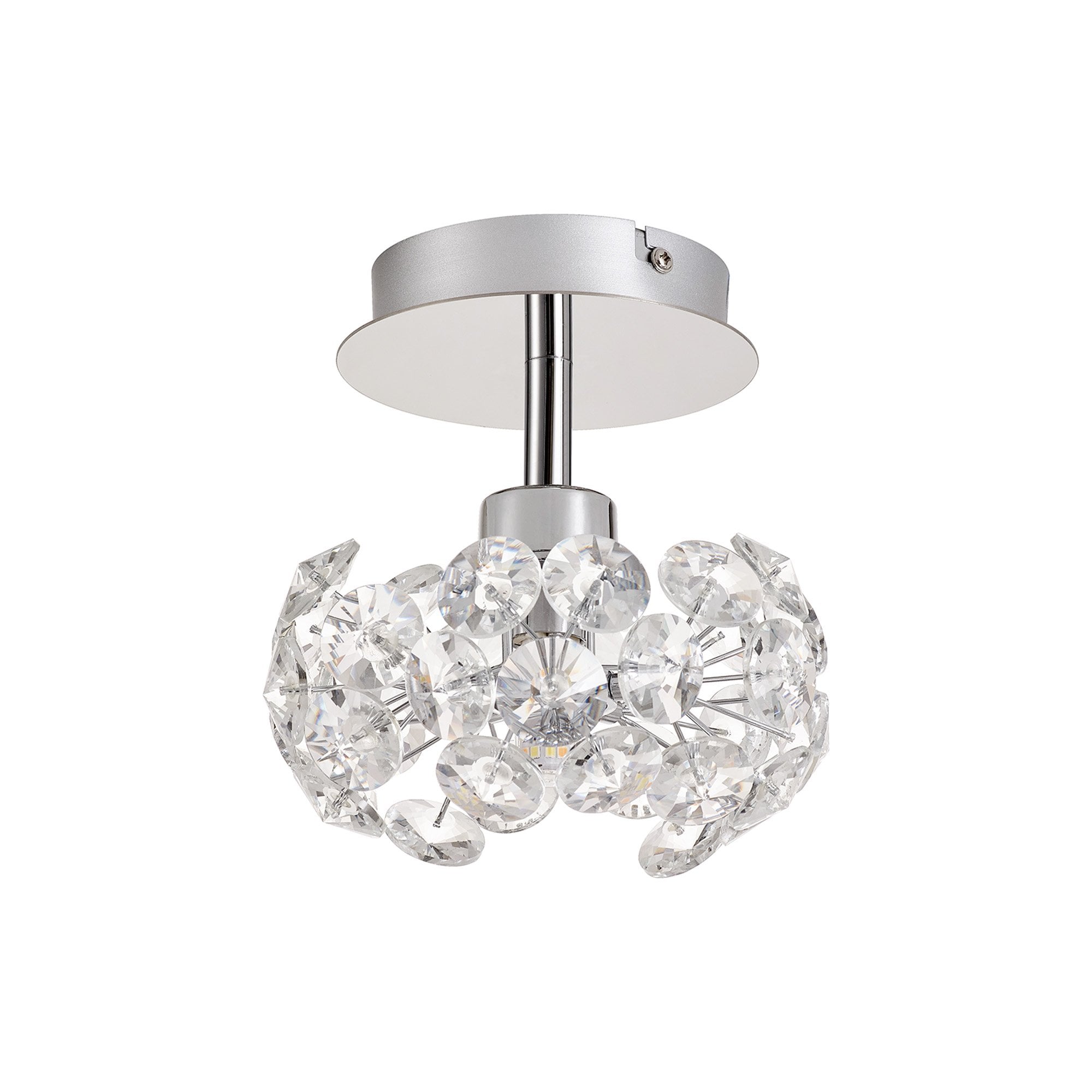 Fabula Grosvenor Single Semi-Flush Light - Polished Chrome & Crystal Glass