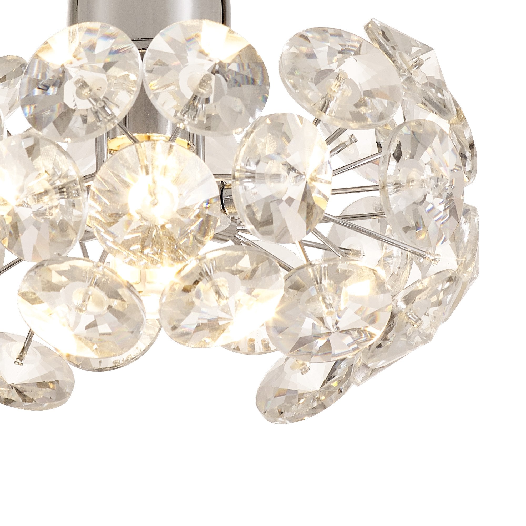 Fabula Grosvenor Single Semi-Flush Light - Polished Chrome & Crystal Glass