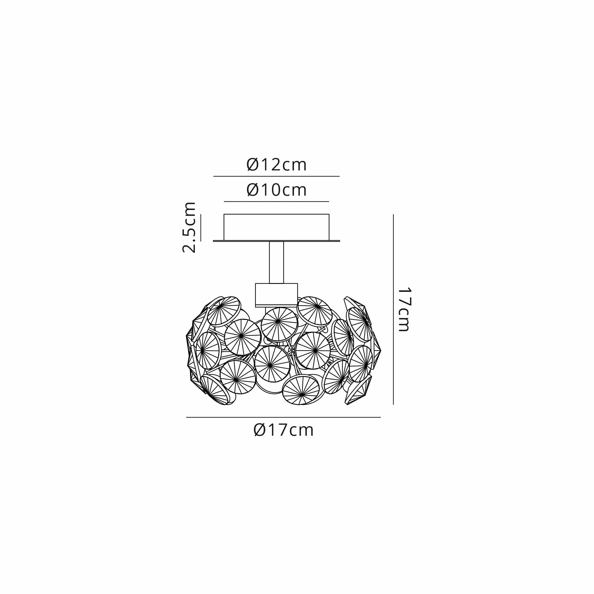 Fabula Grosvenor Single Semi-Flush Light - Polished Chrome & Crystal Glass