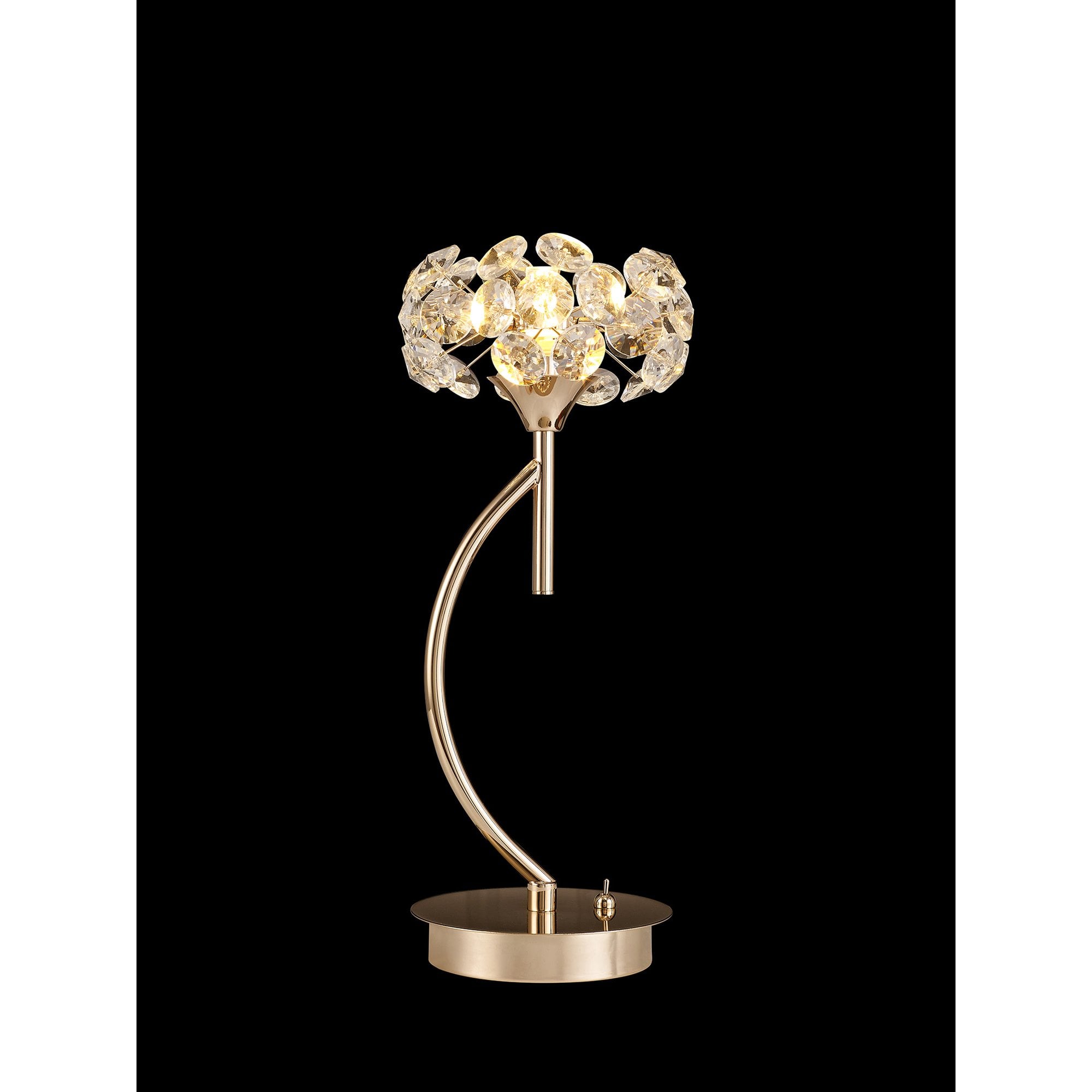 Fabula Grosvenor Single Vertical Table Lamp - French Gold & Crystal